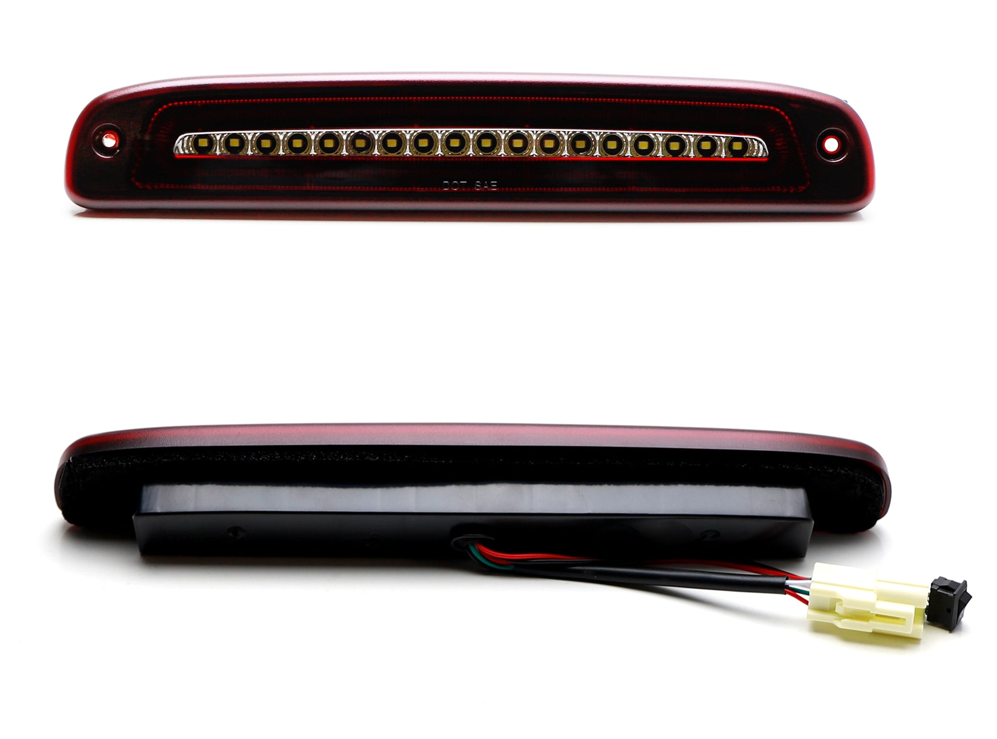 Dark Red Lens F1 Strobe Halo LED High Mount Third Brake Light for 1997-2011 Dodge Dakota - Enhanced Safety & Style for Night Driving & Off-Road Adventures