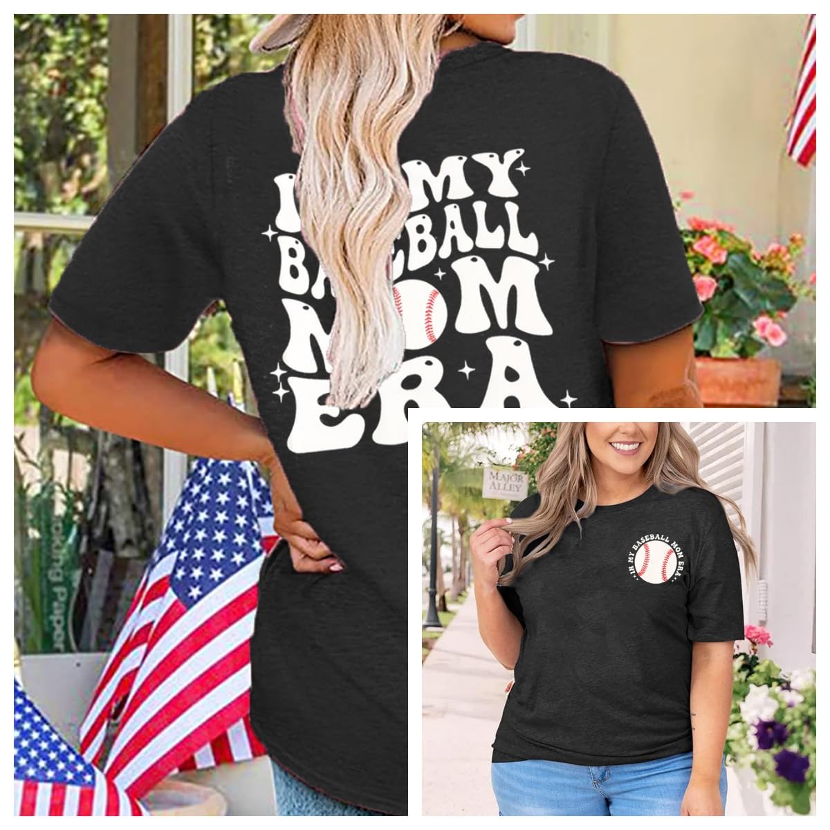 **Plus Size Baseball Mom Shirt for Women - Comfortable Short Sleeve Tee for Gameday & Casual Wear - Perfect for Summer Outings, Baseball Games & Mom Life**