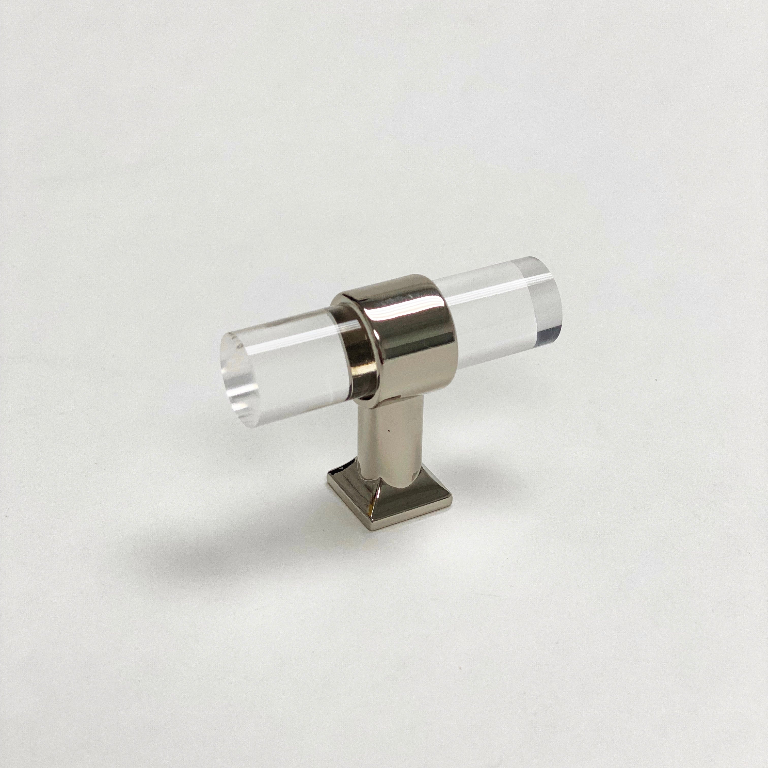 Polished Nickel Nash Drawer Pulls & Cabinet Knobs - Modern Lucite Hardware for Kitchen & Bathroom Cabinets - Durable & Stylish Home Upgrade
