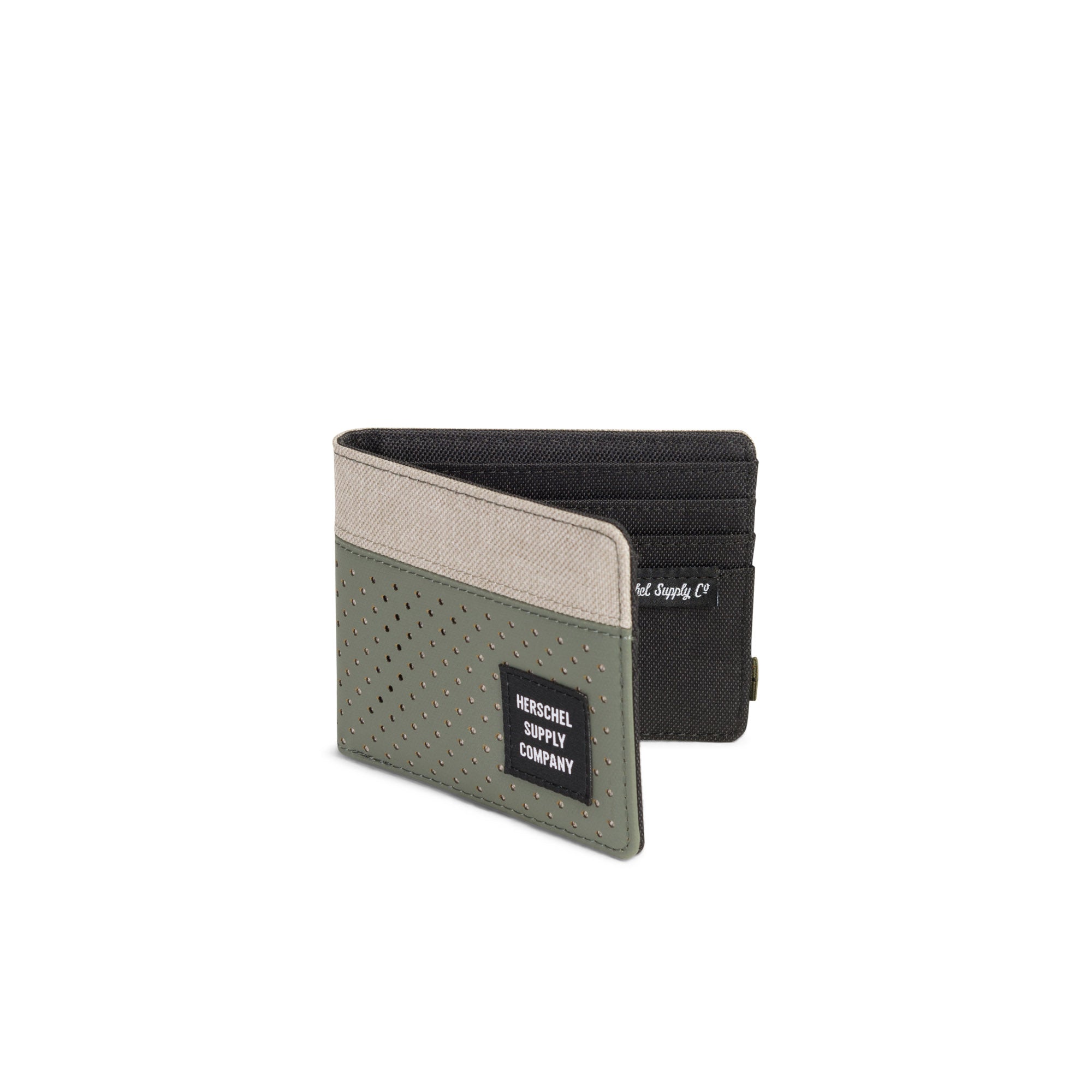 Herschel Hank Wallet - Slim RFID Blocking Leather Wallet for Men - Light Khaki - Perfect for Everyday Carry & Travel Essentials
