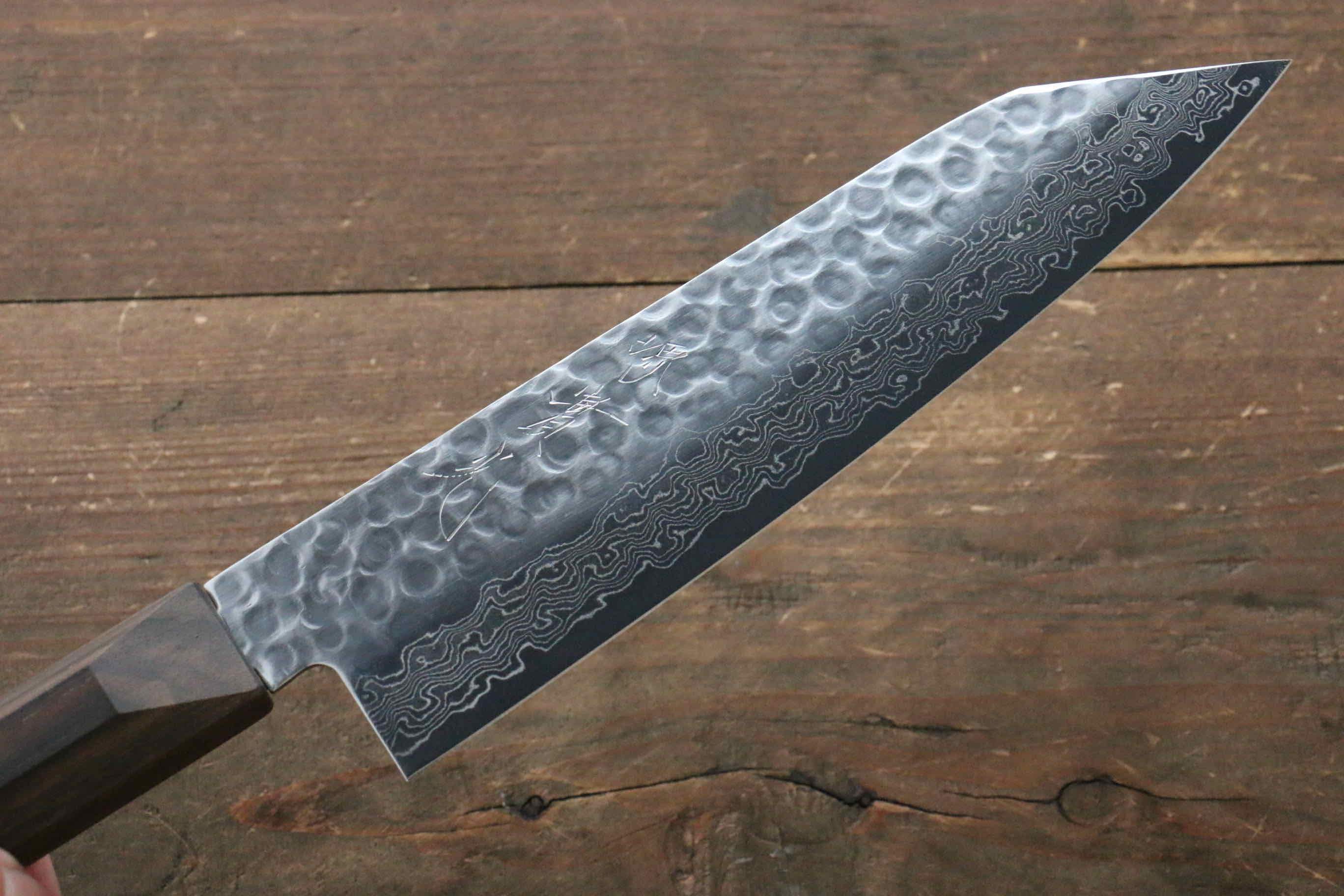 Premium Jikko VG10 17-Layer Damascus Santoku Knife 170mm with Ebony Wood Handle - Perfect for Slicing, Dicing & Chopping Vegetables, Meat & Fish