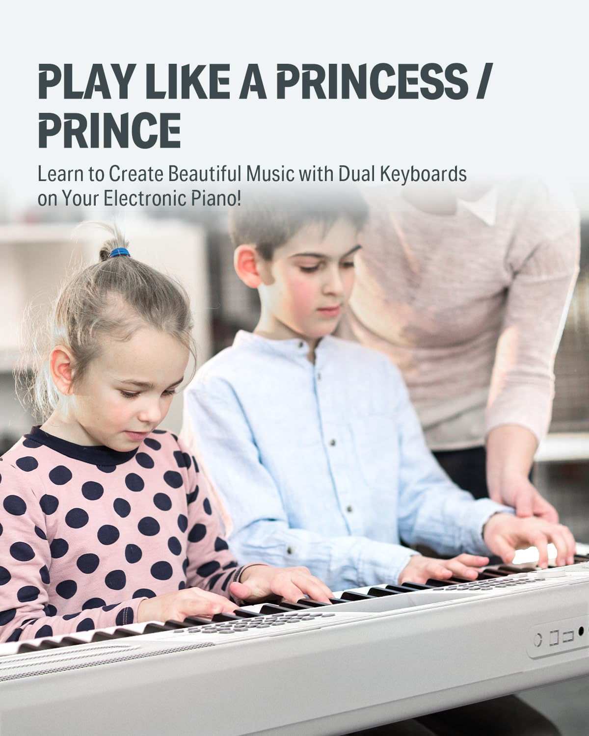 Donner 61-Key Digital Piano Keyboard with 249 Voices & Rhythms - Complete Electric Keyboard Kit Includes Stand, Stool, Microphone - Perfect for Beginners & Home Music Practice (DEK-610S, White) - Ideal for Piano Learning, Music Composition & Family Entertainment