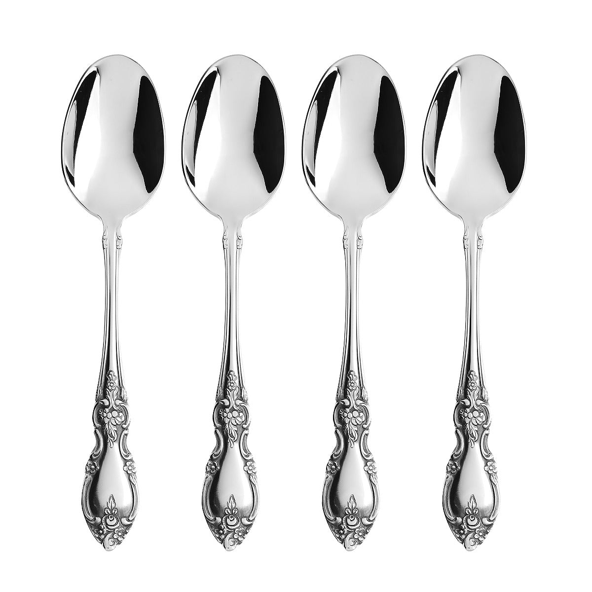 Premium 18/8 Stainless Steel Dinner Spoons Set of 4 - Elegant & Durable Flatware for Everyday Dining, Restaurants, and Gifts