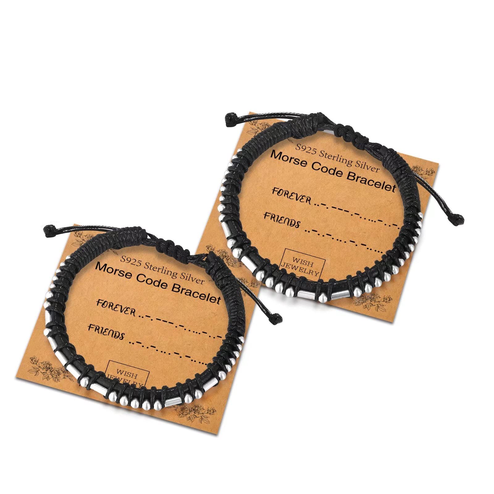 Sterling Silver Morse Code Bracelet for Women & Men - Adjustable Leather Cuff with Inspirational Message - Unique Friendship & Birthday Gift Jewelry for Couples, Best Friends - Perfect for Everyday Wear, Special Occasions & Meaningful Gifting