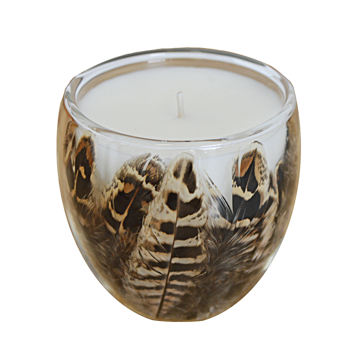 Premium English Fig Scented Candle with Natural Pheasant Feathers - Aromatherapy for Relaxation, Home Decor & Romantic Ambiance