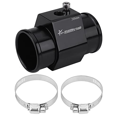 10Pcs 38mm Aluminum Water Temperature Sensor Adapter - Black Radiator Hose Gauge Fitting for Car Cooling System - Perfect for Engine Temp Monitoring & Radiator Hose Installations
