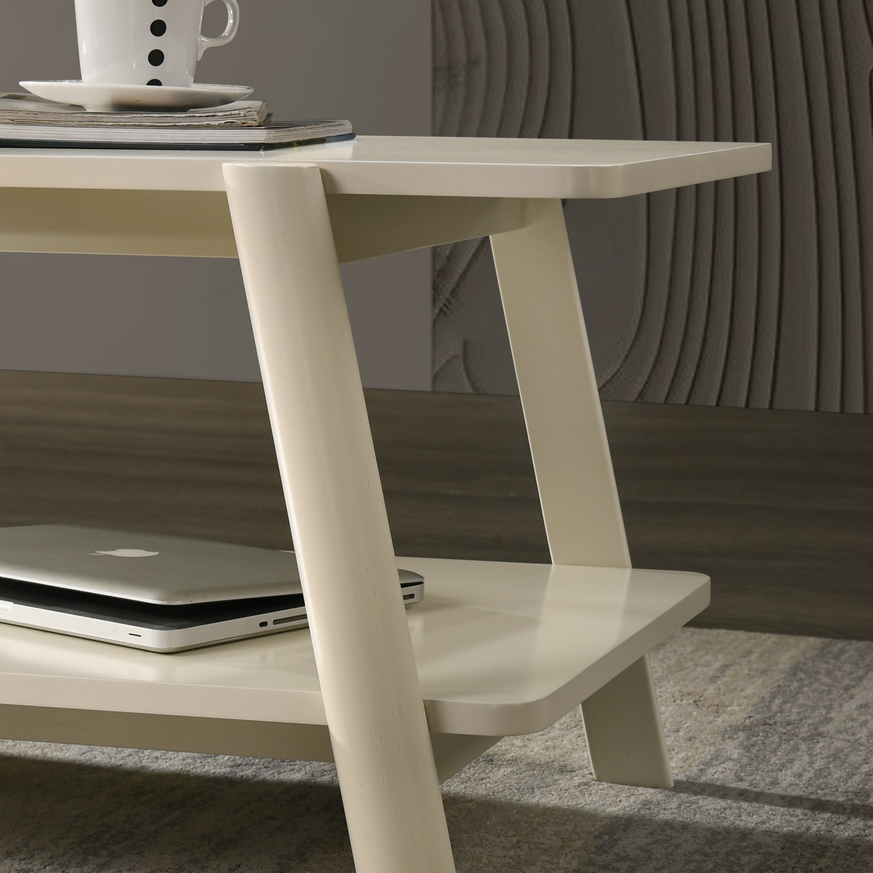 Mid Century Modern Wood Shelf End Table by Roundhill Furniture - Stylish Side Table for Living Room, Bedroom & Office Decor