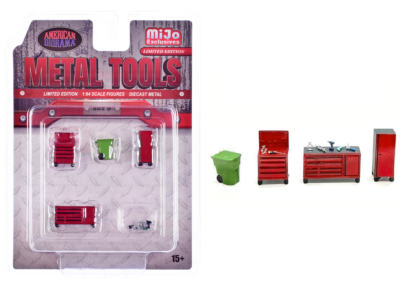 Premium 5-Piece Metal Tool Set - Limited Edition 1/64 Scale Model Collection by American Diorama | Perfect for DIY Projects, Model Building & Collectors Display