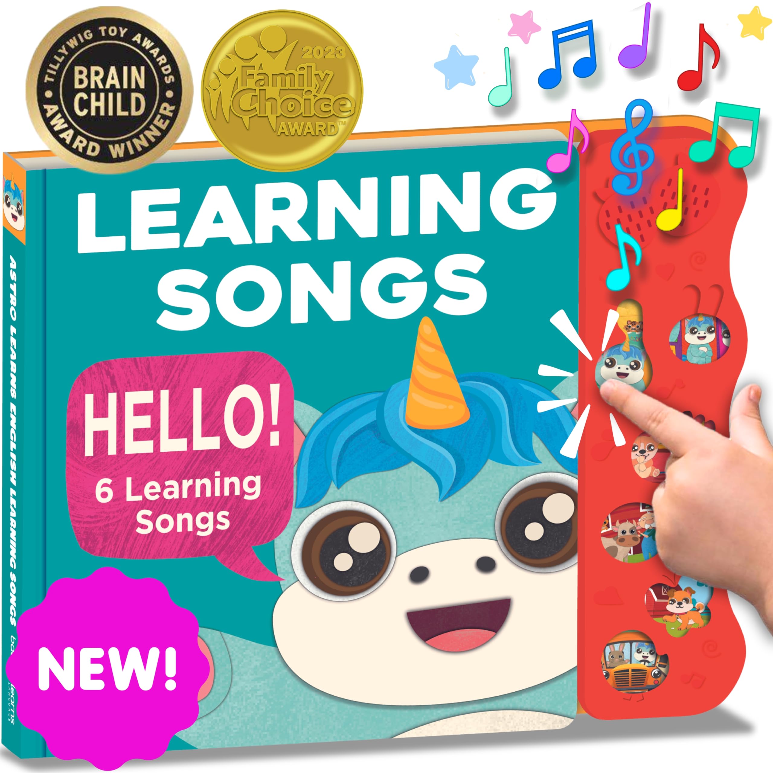 Astro Learns English Singing Books - Interactive Musical Learning Toys for Toddlers 1-3 Years Old | Talking Sound Books with Nursery Rhymes | Educational Toys for 1 Year Old Baby | Perfect for Early Childhood Development & Playtime Learning