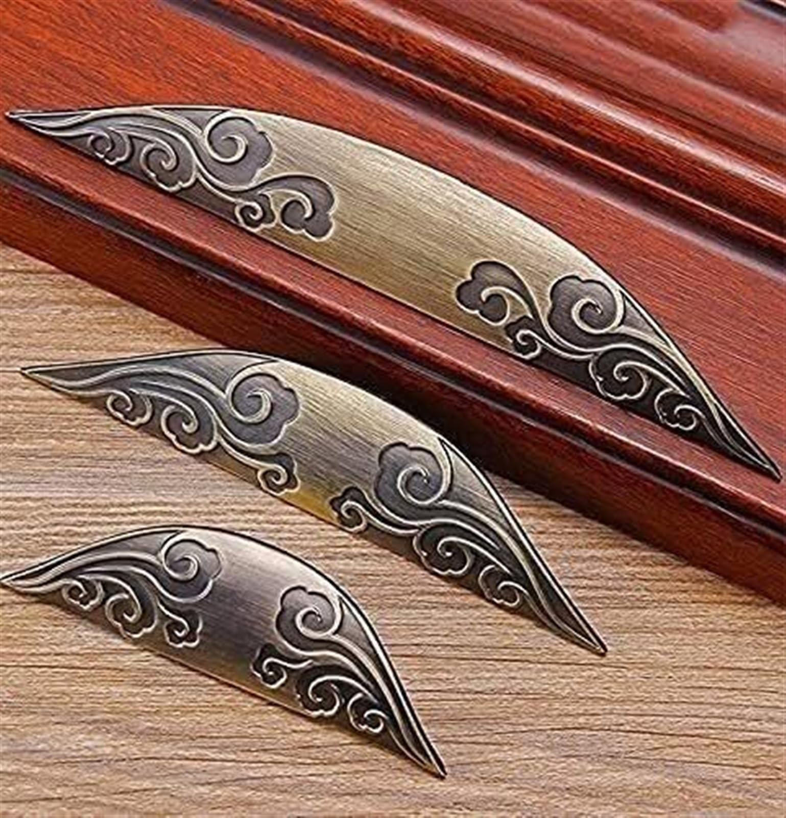 Vintage Bronze Cabinet Handles - Antique European Style Drawer Pulls & Cupboard Door Handles, Semi-Circular Hardware for Wardrobe, Dresser & Furniture (Set of 10) - Perfect for Home Renovation, DIY Projects & Classic Interior Design