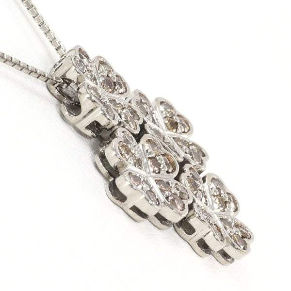 18K White Gold Brown Diamond Necklace 0.85ct with Certificate - Elegant Jewelry Gift for Women, Perfect for Anniversaries, Weddings & Special Occasions