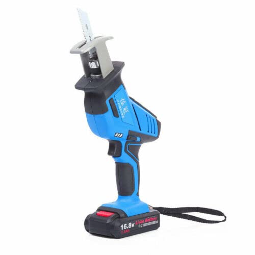 12V Rechargeable Cordless Reciprocating Saw with 4 Blades - 2000mAh Battery - Compact Wood Cutting Tool for DIY Projects, Home Renovation & Outdoor Carpentry