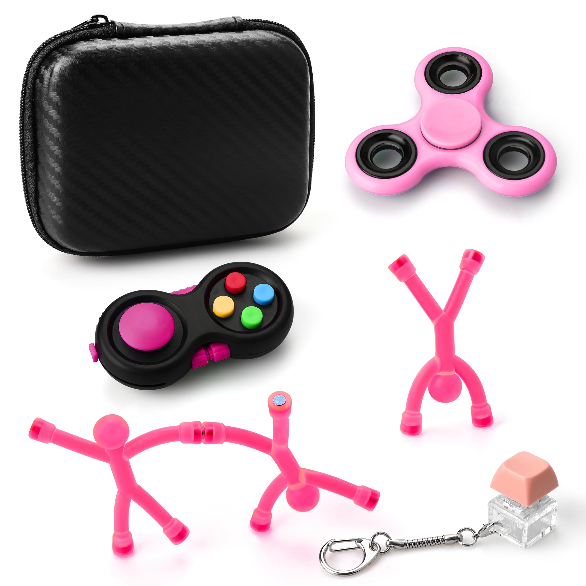 **Kryfa ADHD Fidget Toys for Adults & Kids 8-12, Autism Sensory Toys, Stress Relief Desk Fidgets for Office & Teens - Pink (Perfect for Anxiety Relief & Focus Enhancement)**
