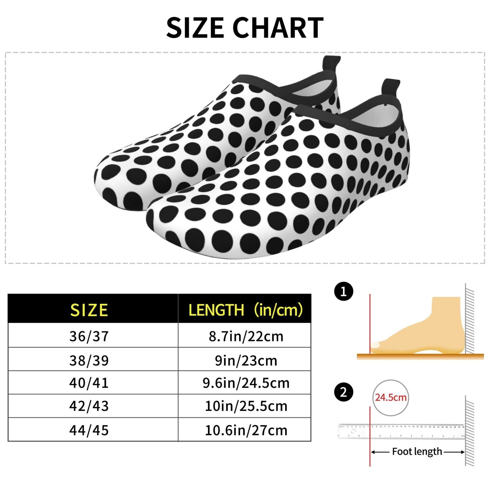 **Women's & Men's Quick-Dry Non-Slip Aqua Socks - Cute Polka Dot Beach Shoes for Swimming, Pool, Volleyball & Water Sports**    *(Perfect for Beach Vacations, Water Parks, Yoga, and Outdoor Adventures!)*