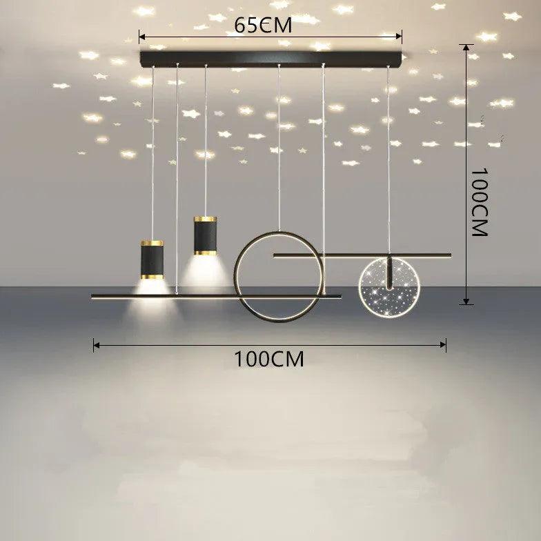 Modern LED Pendant Light for Dining Room - Adjustable Dimmable Ceiling Fixture with Night Sky Atmosphere, Perfect for Kitchen Island, Restaurant, Cafe & Home Decor