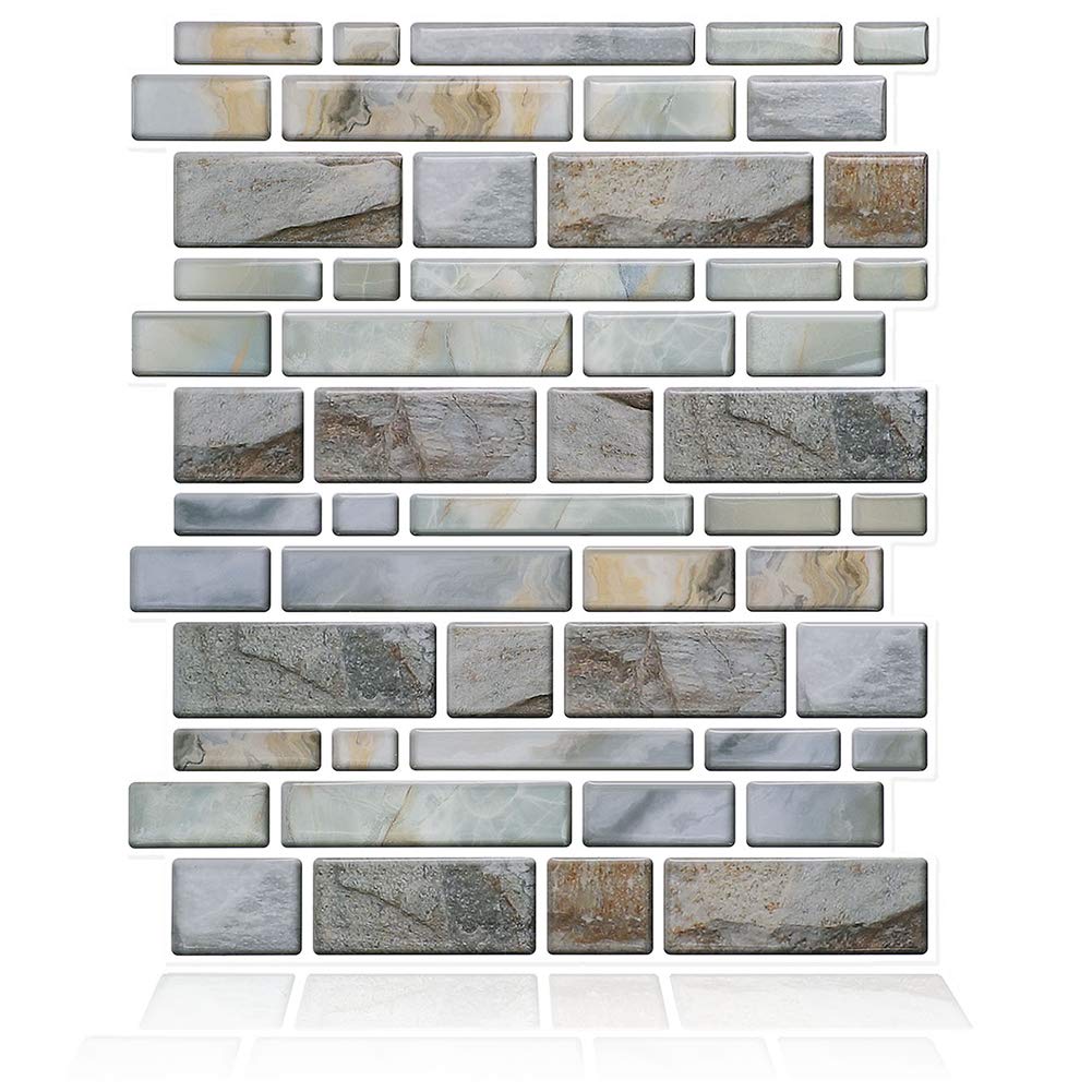 Peel and Stick Tiles Backsplash - Adhesive Kitchen & Bathroom Backsplash, Easy Stick on Tiles for RV, 11'' x 9.5'' (4 Sheets) - Perfect for DIY Kitchen, Bathroom, and RV Renovations