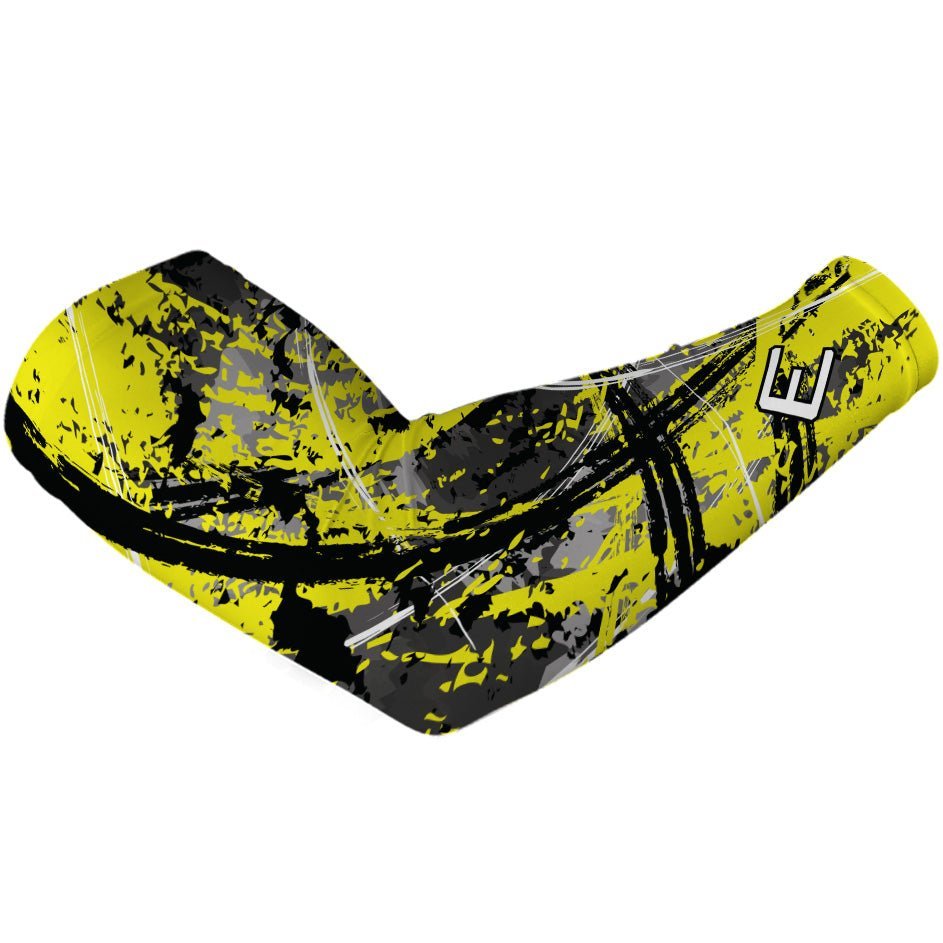 Wicked Yellow Arm Sleeve - UV Protection & Compression for Sports, Cycling, Basketball & Outdoor Activities