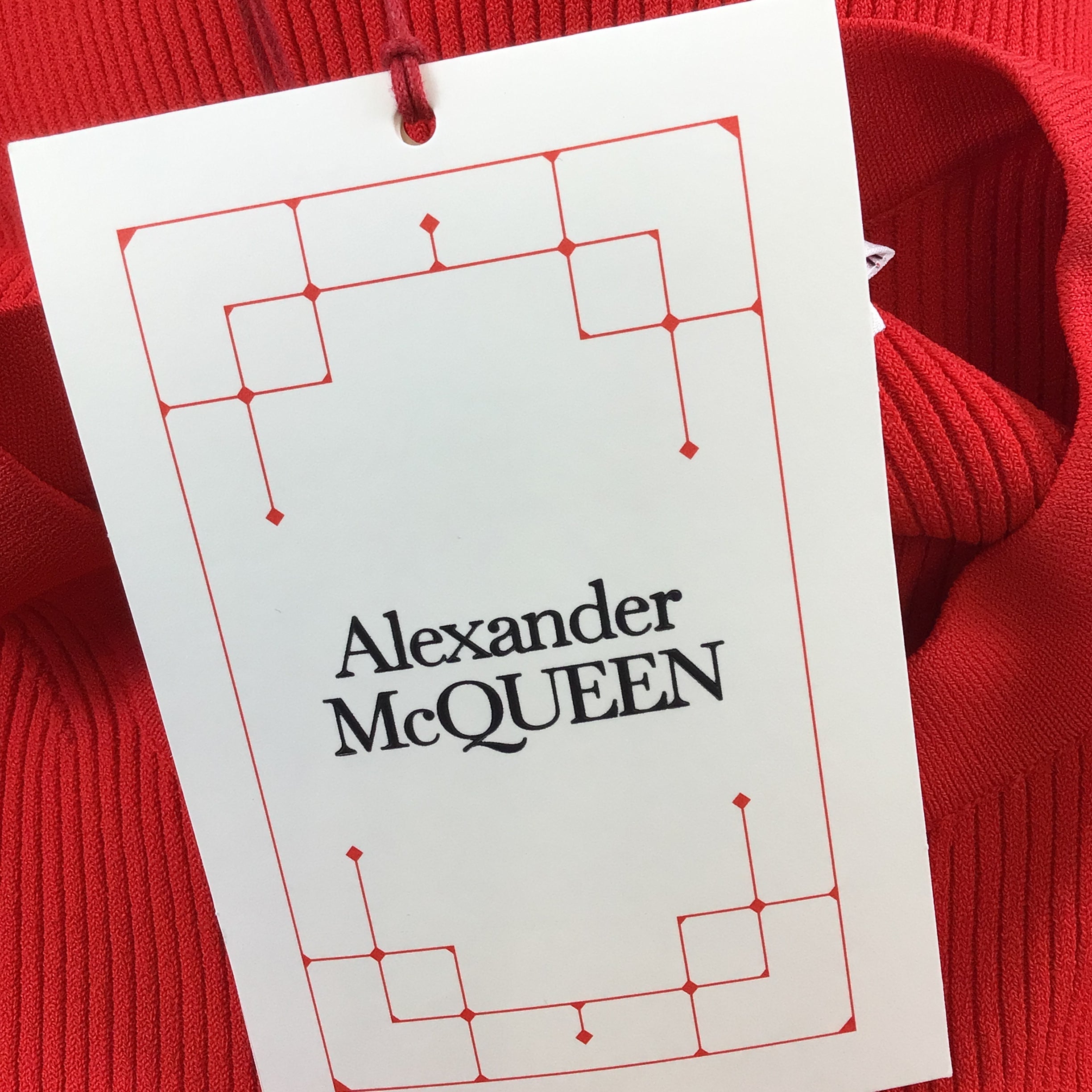 Alexander McQueen Women's Red & Silver Zipper Detail Peplum Hem Cardigan Sweater | Fashion Knitwear for Office, Party & Evening Outfits