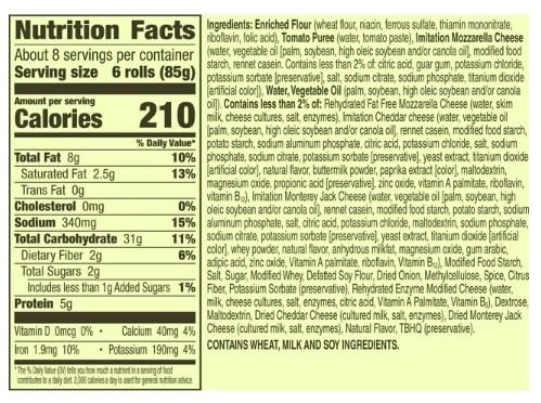 Totino's Pizza Rolls Triple Cheese Flavored Frozen Snacks 24.8 oz (50 Count) - Pack of 4 | Quick Party Appetizers, Game Night Snacks & Easy After-School Treats