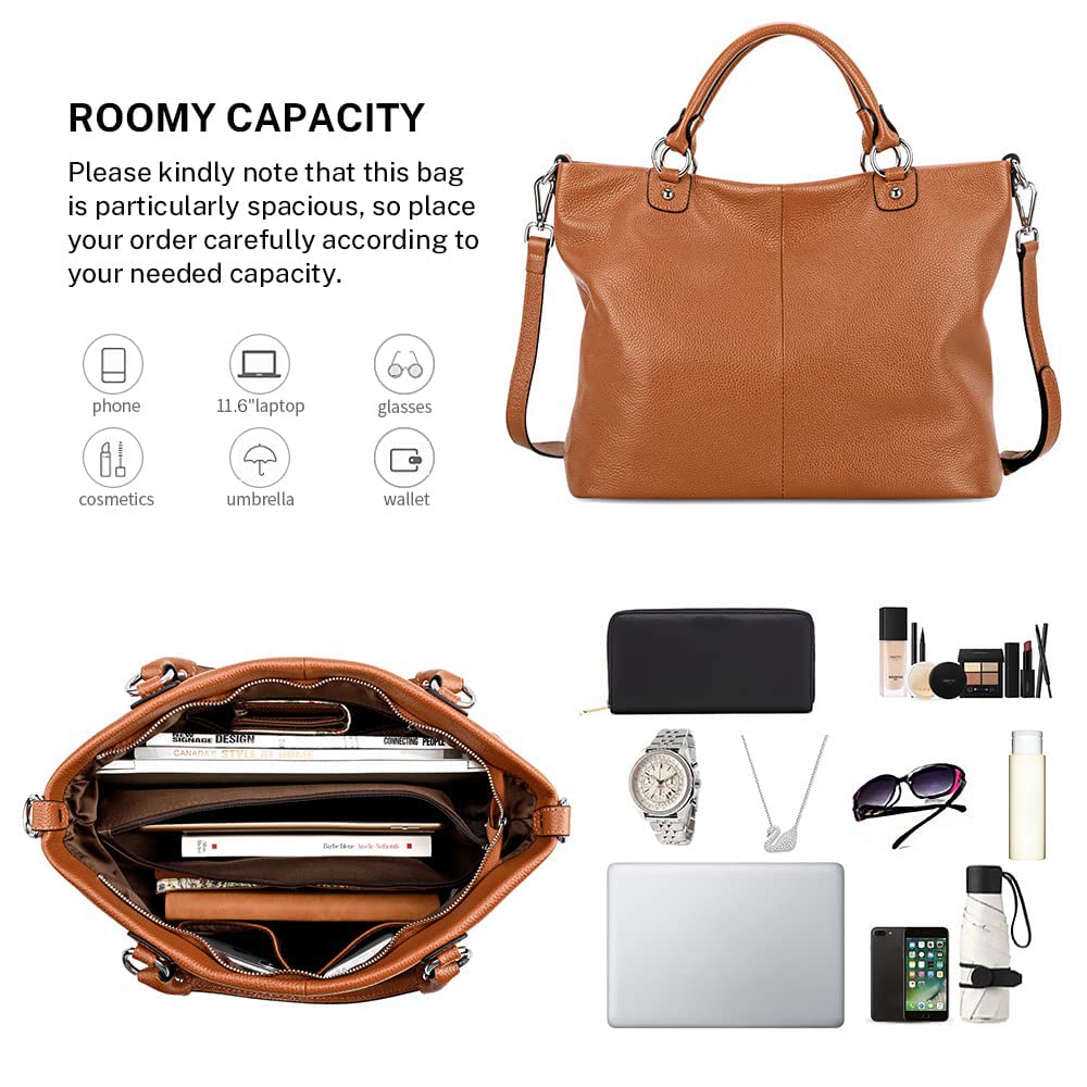 Kattee Women's Soft Leather Tote Bag - Stylish Satchel Purse & Handbag for Work, Travel & Everyday Use