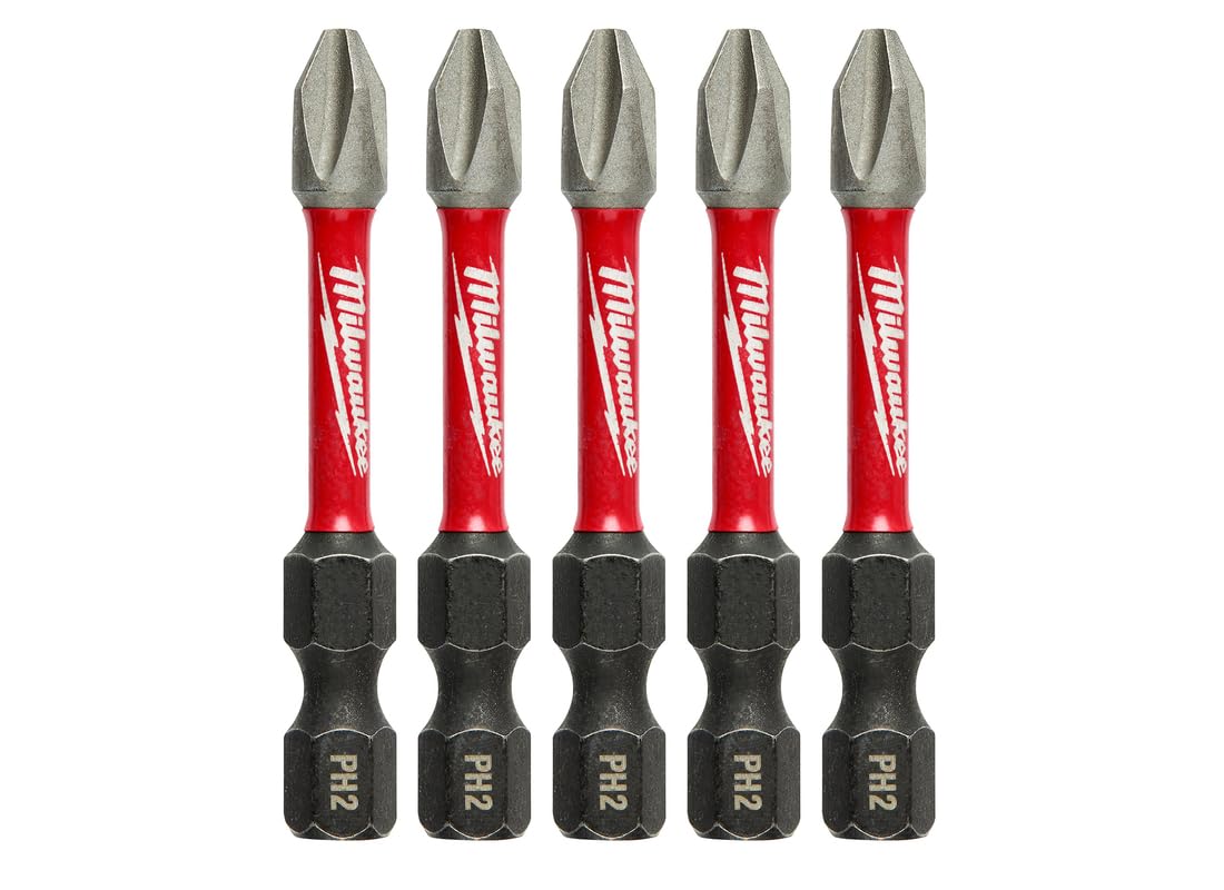 Milwaukee 48-32-4602 Phillips Power Bits 5 Pack - Premium Screwdriver Bits for Power Tools - Perfect for Drilling, Construction & DIY Projects