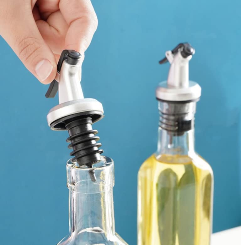 5-Pack HORNO Leakproof Oil Spouts - Olive Oil & Vinegar Dispenser Bottle Stoppers for Salad Dressing, Wine, Cooking & Kitchen Use