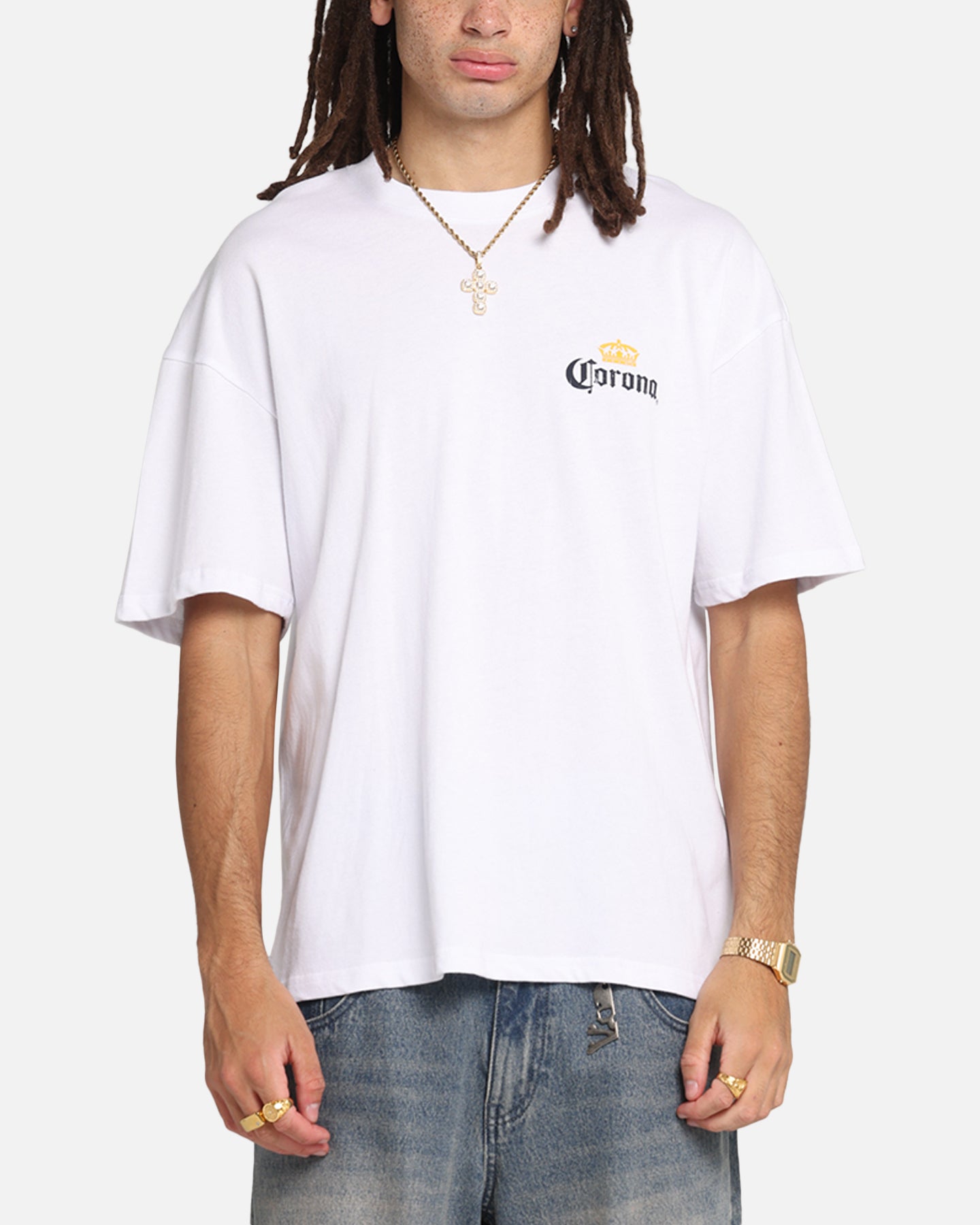 73 Studio Corona T-Shirt - Premium White Cotton Tee for Men & Women | Casual Wear, Street Style, Everyday Comfort