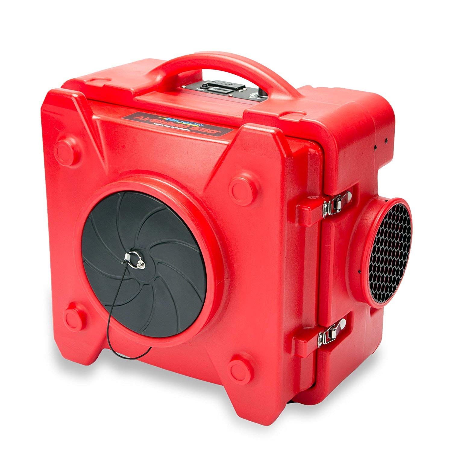 BlueDri BD-AS-550-RD Commercial HEPA Air Scrubber - Negative Air Machine for Water Damage Restoration, Mold Remediation & Air Purification | Ideal for Construction Sites, Fire Restoration & Industrial Cleaning (Red)