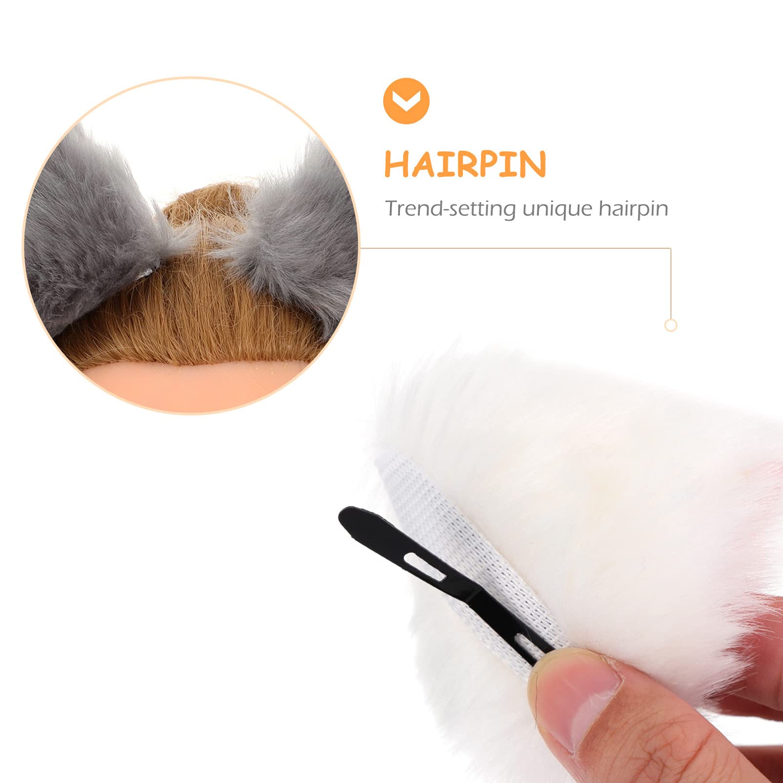 Lurrose 4 Pairs Cat Ear Hair Clips - Cute Fox Ear Barrettes for Women & Girls | Anime Cosplay, Halloween Costume Accessories | Perfect for Parties, Costume Events & Daily Fashion
