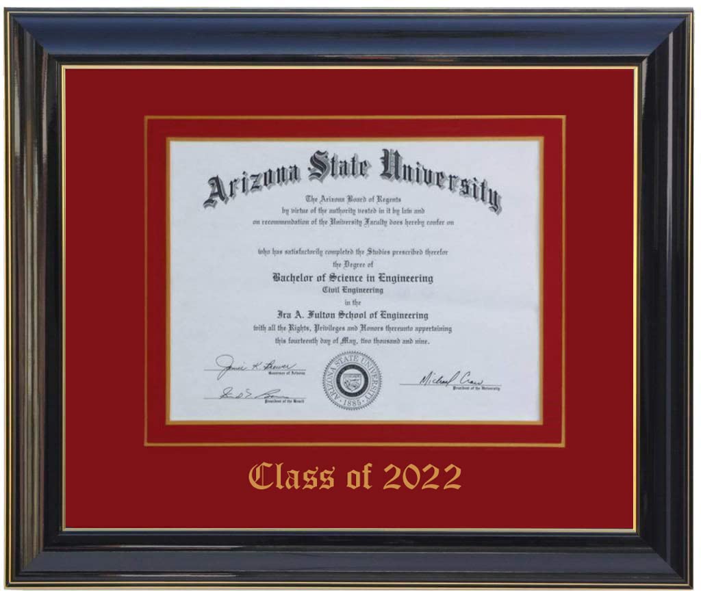 3Art Customizable 12x16 Diploma Frame in Black and Red - Perfect for Graduation, Awards, and Office Decor