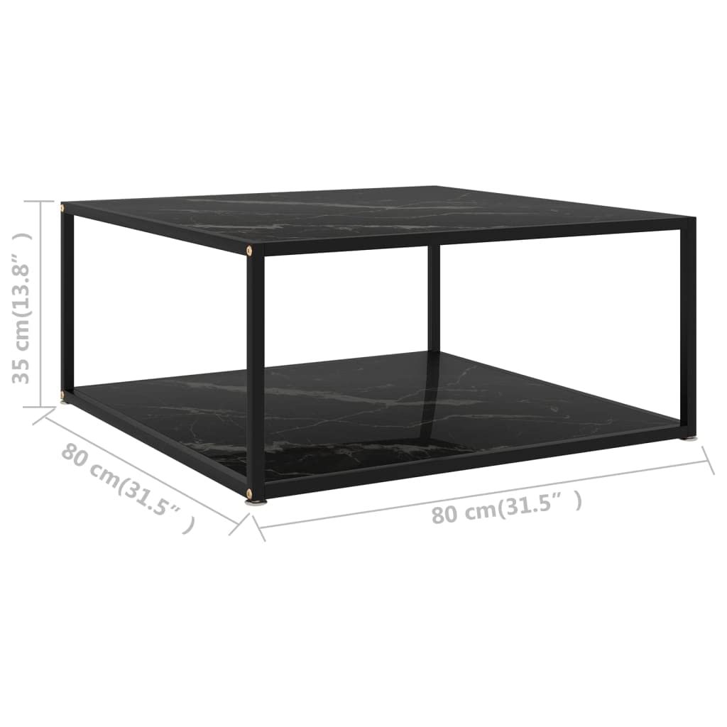 Industrial Modern Glass Coffee Table - 31.5