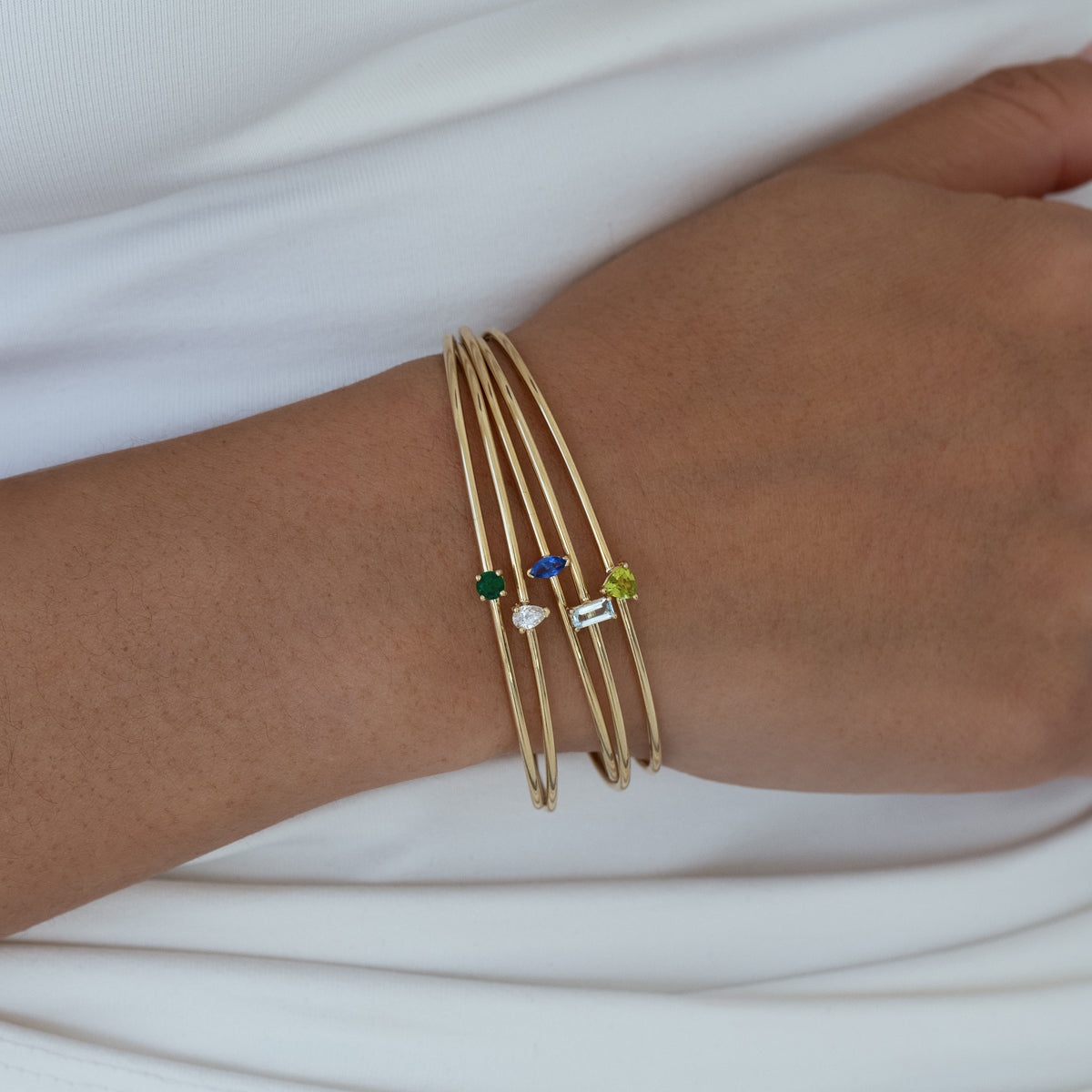 Birthstone Cuff Bracelet for Women - Personalized Sterling Silver Zodiac Charm Bracelet - Perfect for Birthday, Anniversary & Mother's Day Gifts