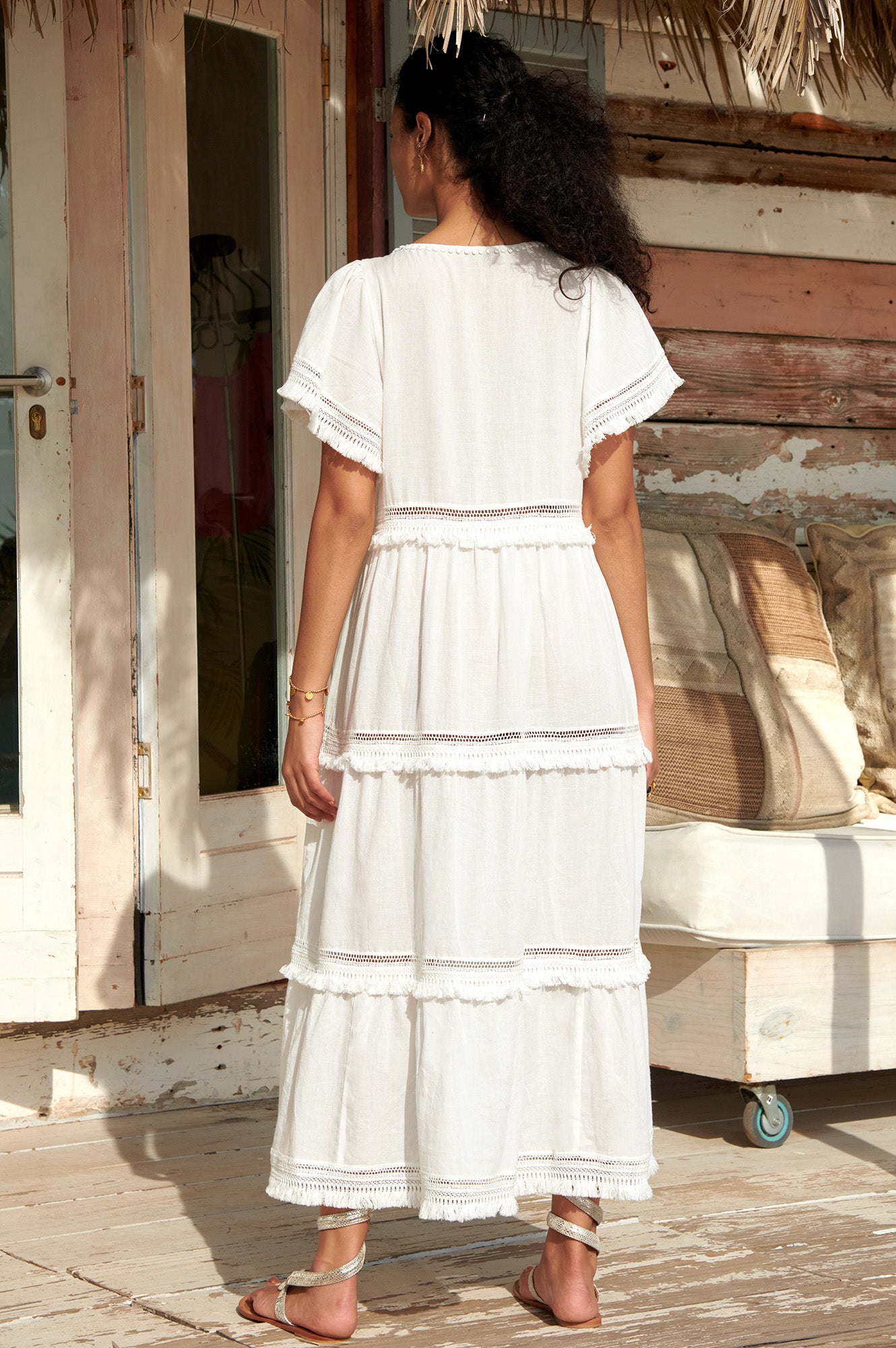 Elegant White Malaya Kaftan Dress - Flowy Boho Maxi Dress for Women | Perfect for Beach Vacations, Summer Parties & Resort Wear