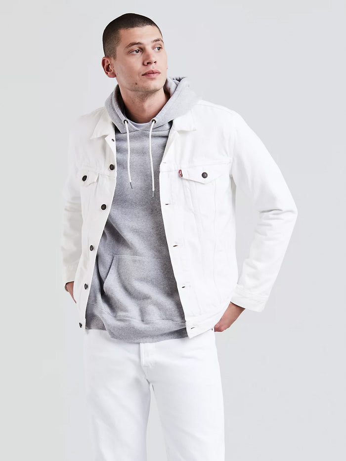 Levi's Men's Classic Trucker Jean Jacket - White | 723340292 | Vintage Denim Jacket for Casual Wear & Outdoor Activities