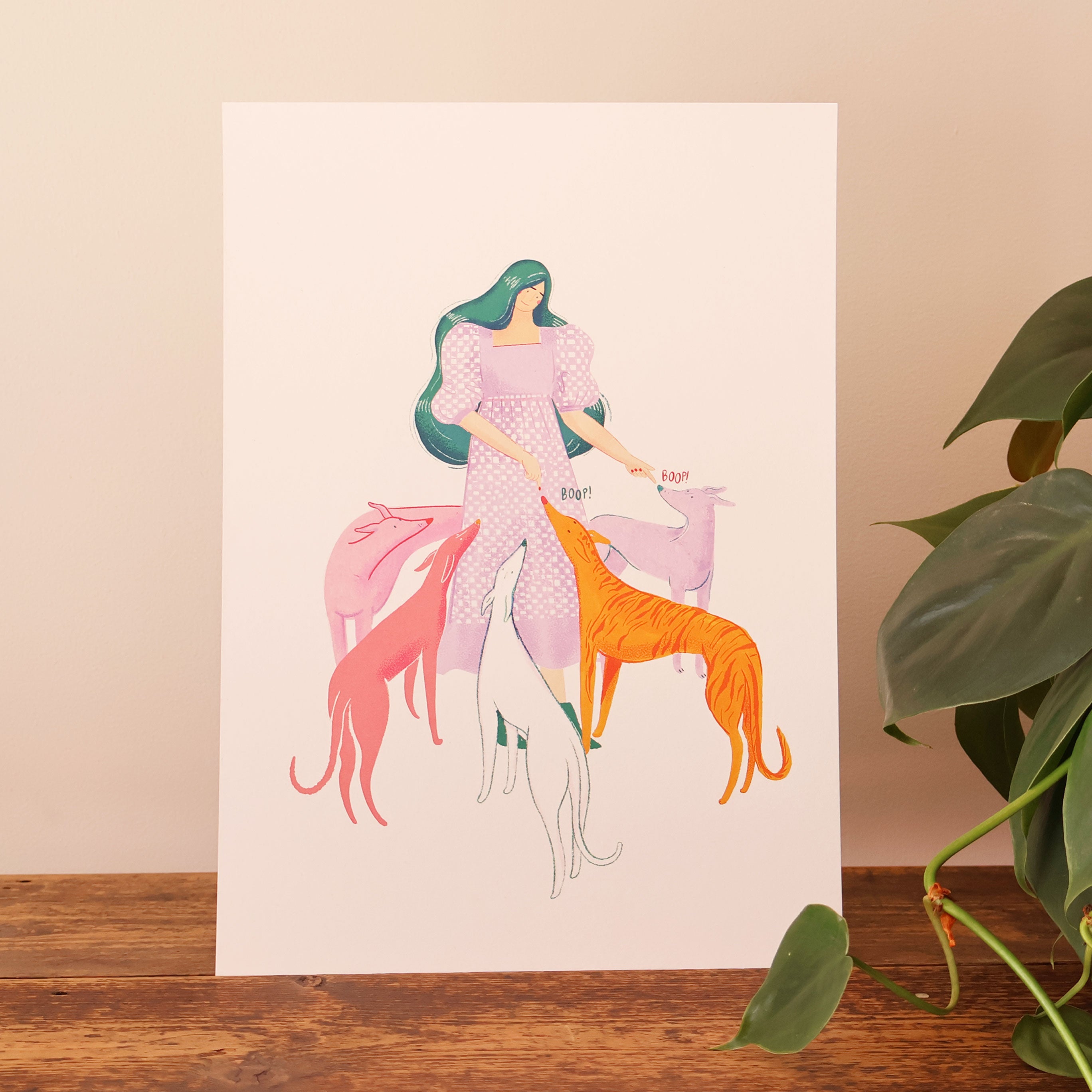 Bryony Moss BOOP A4 Print - Whimsical Animal Art for Home & Office Decor | Perfect for Living Room, Bedroom, or Gift Giving