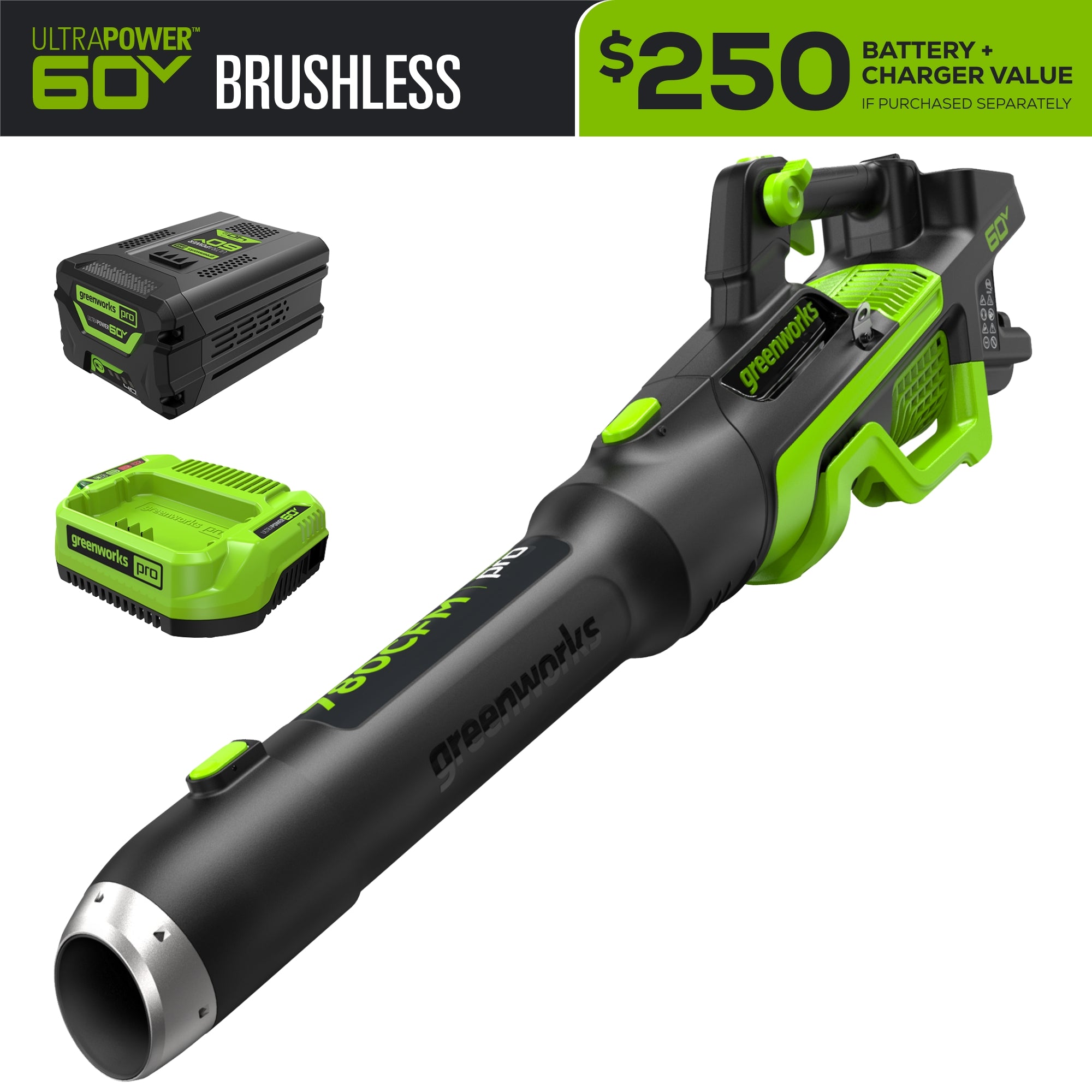 60V 780CFM Cordless Leaf Blower with 4Ah Battery & Fast Charger - Professional Grade Battery Powered Leaf Blower for Yard Cleaning, Lawn Care, and Outdoor Maintenance