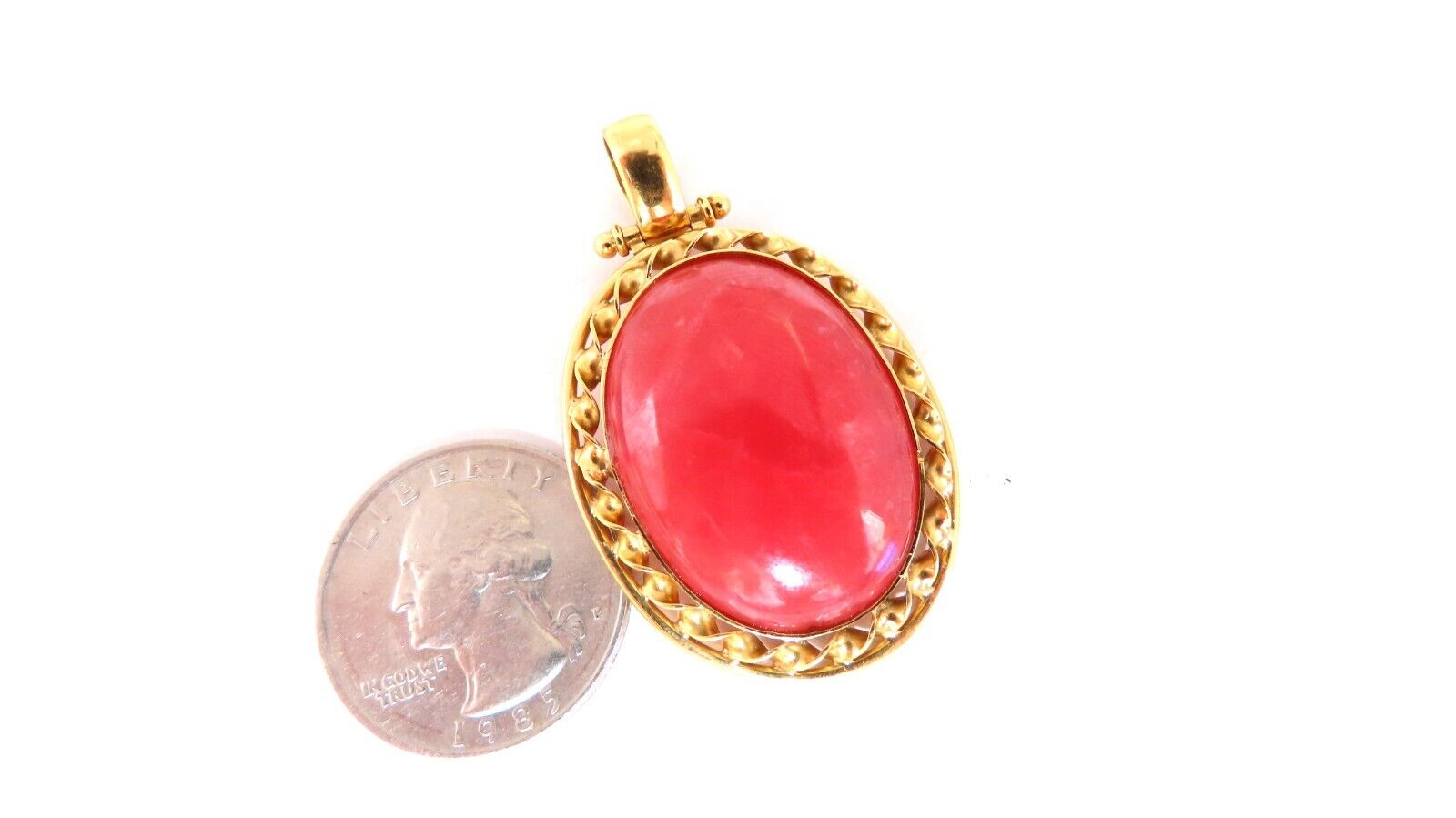 30x20mm Natural Tourmaline Cabochon Pendant with 18K Gold Retractable Bale - Elegant Jewelry for Necklaces & Gift Giving