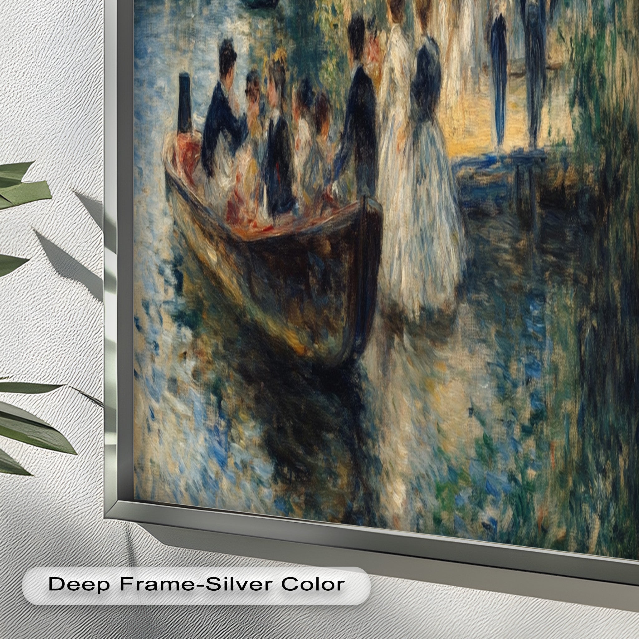 Afternoon Gathering by the River - Handmade Impressionist Oil Painting on Canvas - Perfect for Living Room, Bedroom, or Office Wall Decor