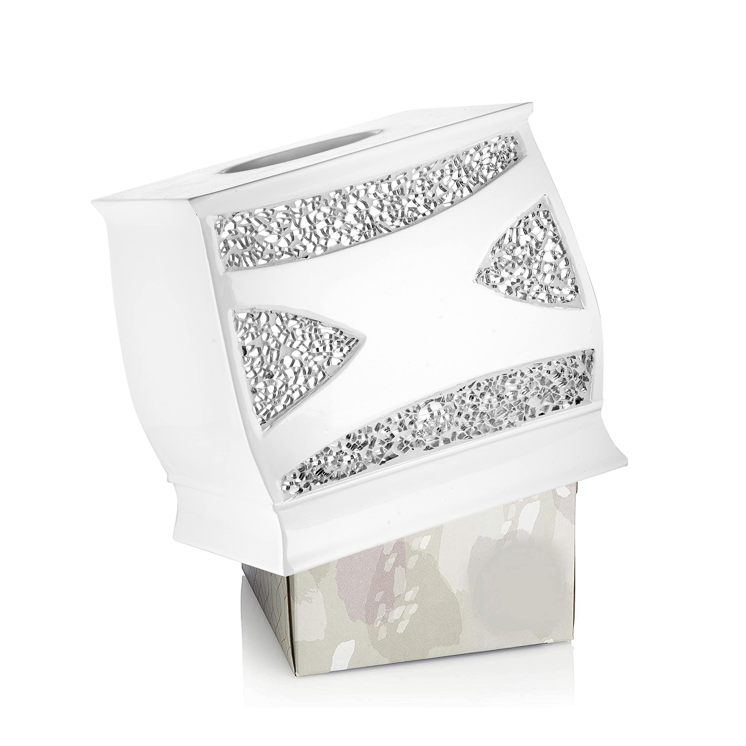 Premium White Bath Tissue Box Holder - Elegant and Durable Bathroom Organizer for Home & Office Decor | Perfect for Bathrooms, Guest Rooms, and Vanities