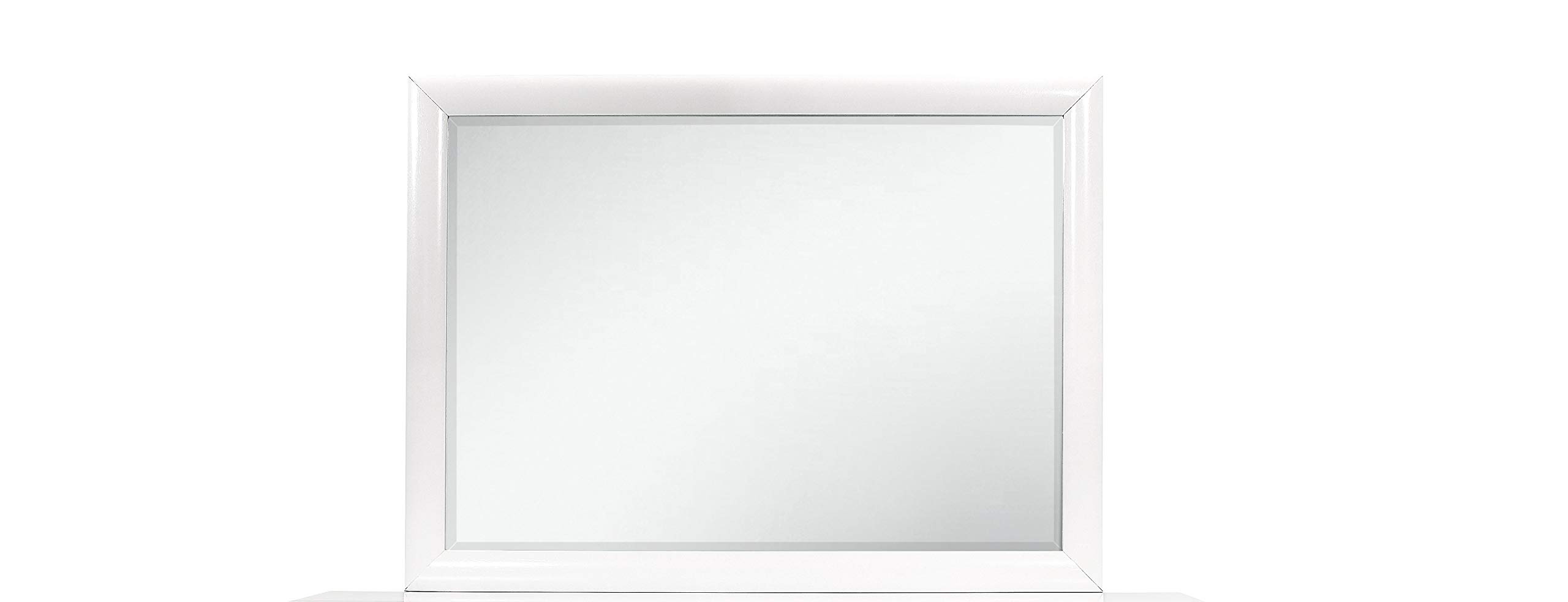 White Dresser Mirror with Full-Length Glass - Modern Bedroom & Vanity Decor - Global Furniture USA - Perfect for Bedrooms, Dressing Rooms & Home Decor