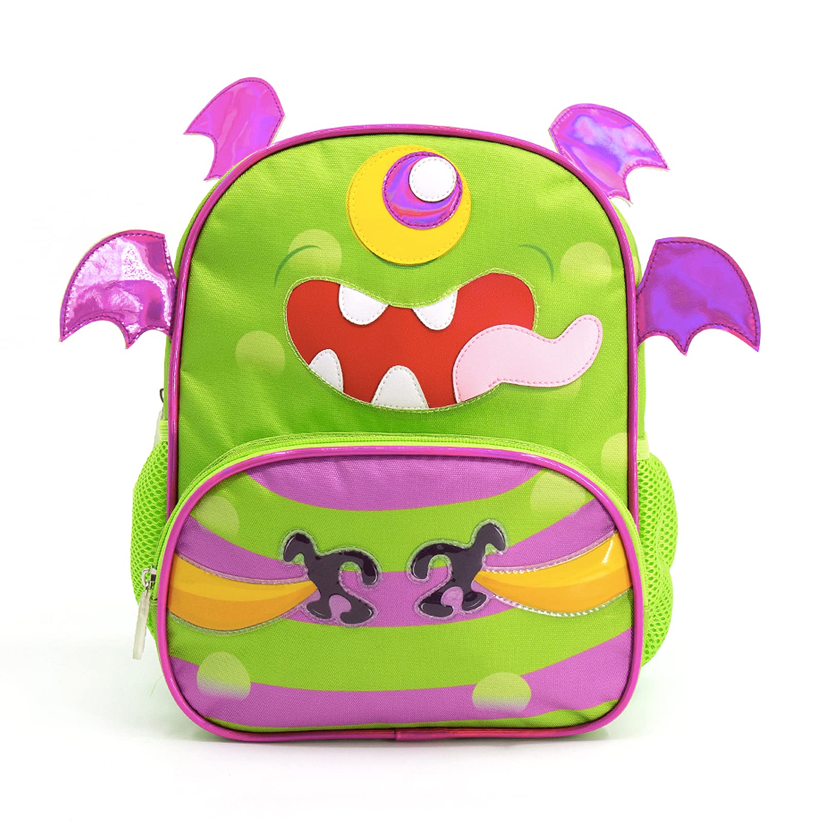 Kids Monster Backpacks - Lightweight Water Resistant Cartoon School Backpack for Toddlers Boys & Girls | Durable Preschool Bookbag for Daycare, Travel & Outdoor Activities