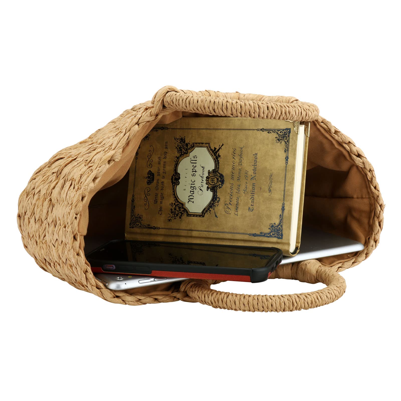 Stylish Handwoven Rattan Straw Tote Bag for Women - Vintage Beach Clutch with Handle, Perfect for Summer Outings, Picnics, and Seaside Vacations