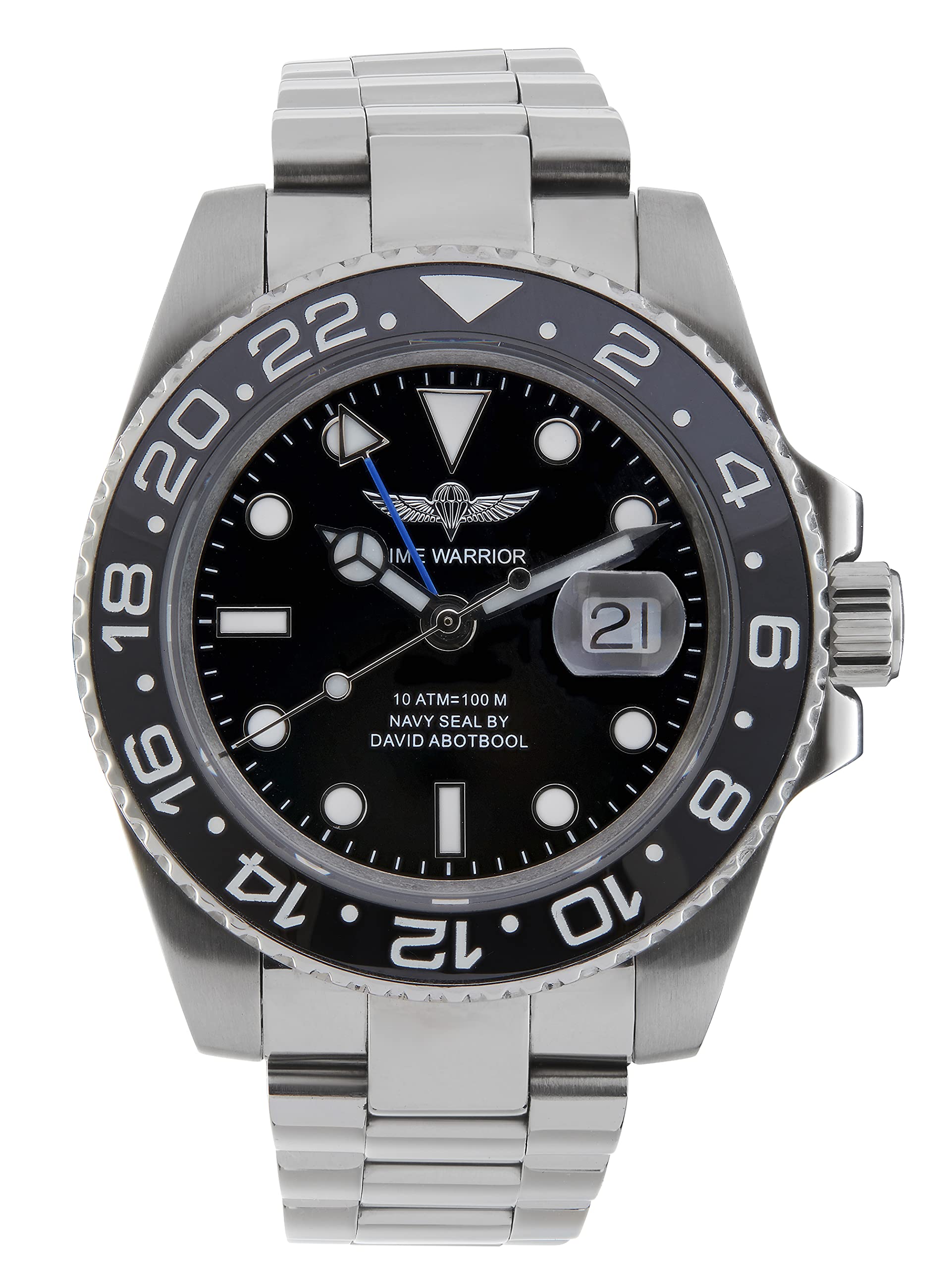 GMT Master Automatic Men's Watch - Stainless Steel Water Resistant Chronograph with Ceramic Rotating Bezel, Luminous Hands & Sapphire Crystal Glass | Perfect for Travel, Business & Luxury Gifts