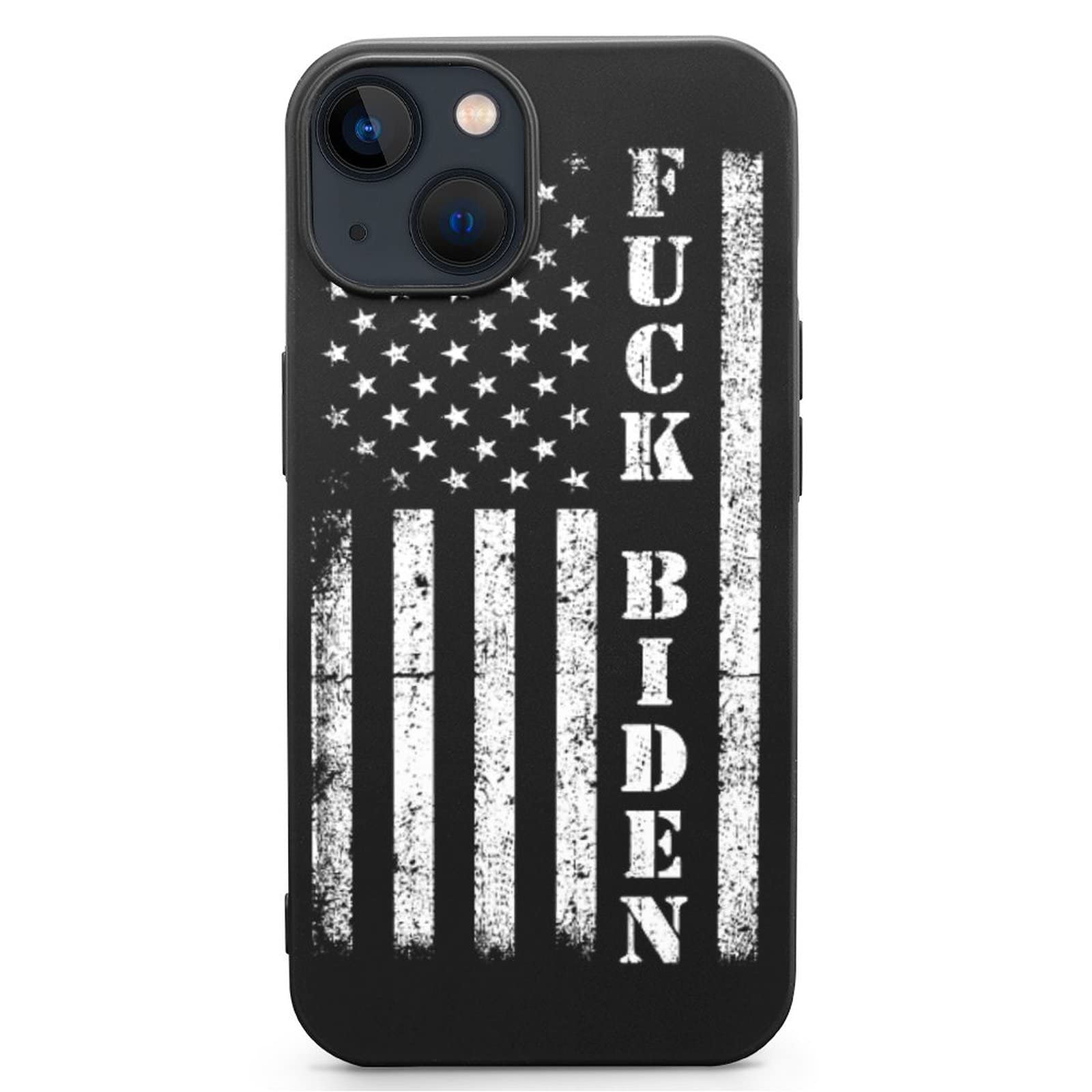 Xosi Cute Anime Aesthetic iPhone 13 Case with Camera Cover - USA Flag Design, Cool Protective Phone Cover for Women & Teens (Black) | Perfect Bachelorette Gift & Everyday Use for School, Work & Travel