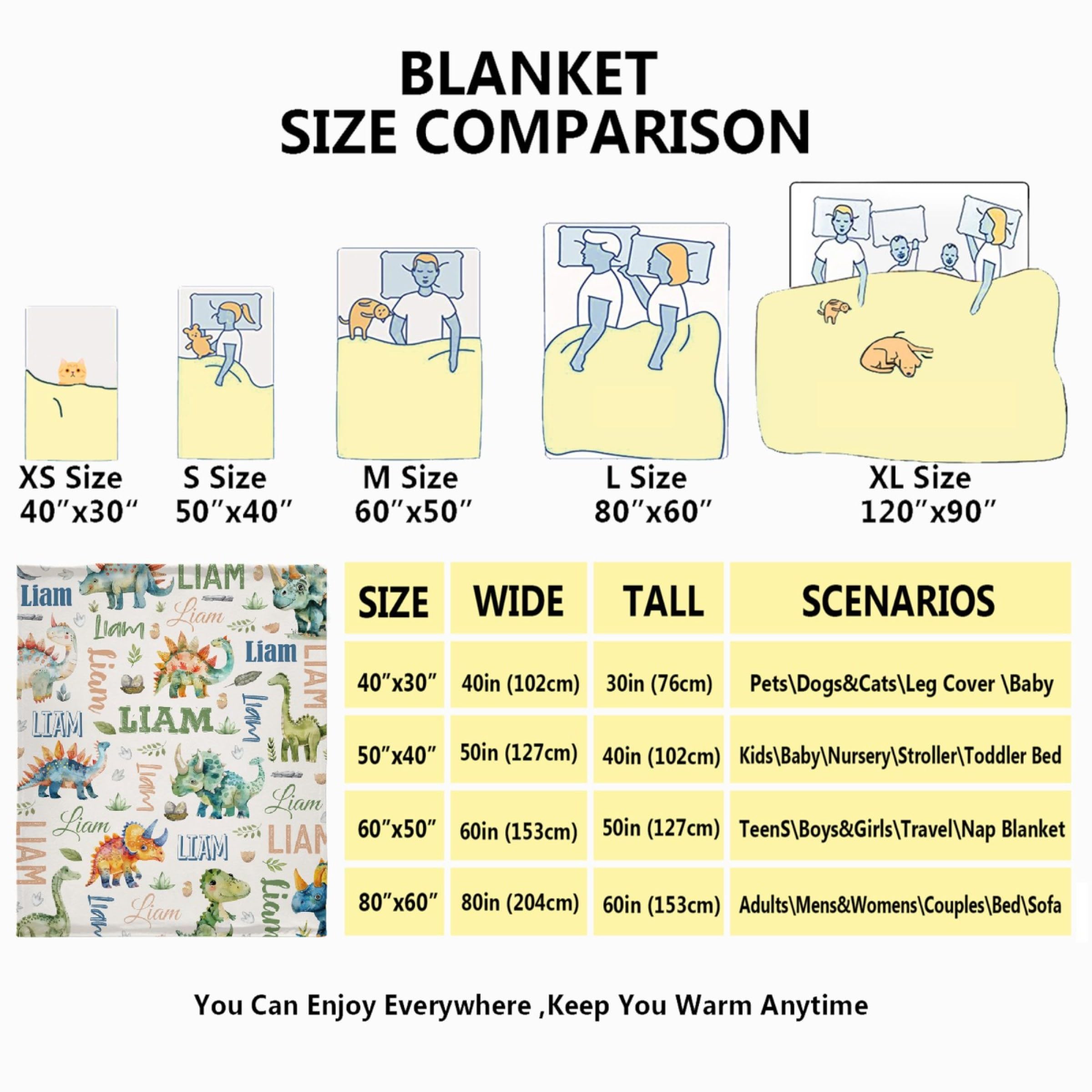 Personalized Baby Blanket with Name - Custom Swaddle Blanket for Newborns, Toddlers & Pets - 30