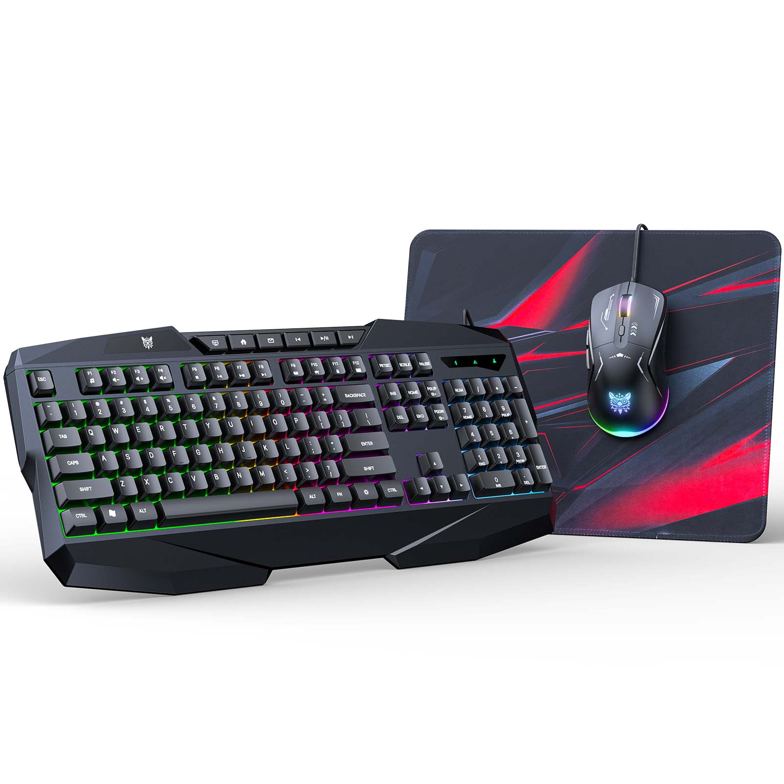 ONIKUMA TZ3006 3-in-1 Gaming Combo Set - RGB Backlit G22 Mechanical Keyboard, CW917 Programmable Gaming Mouse, MP002 Large Mouse Pad - Perfect for PC, PS4, Xbox Gaming & Office Work
