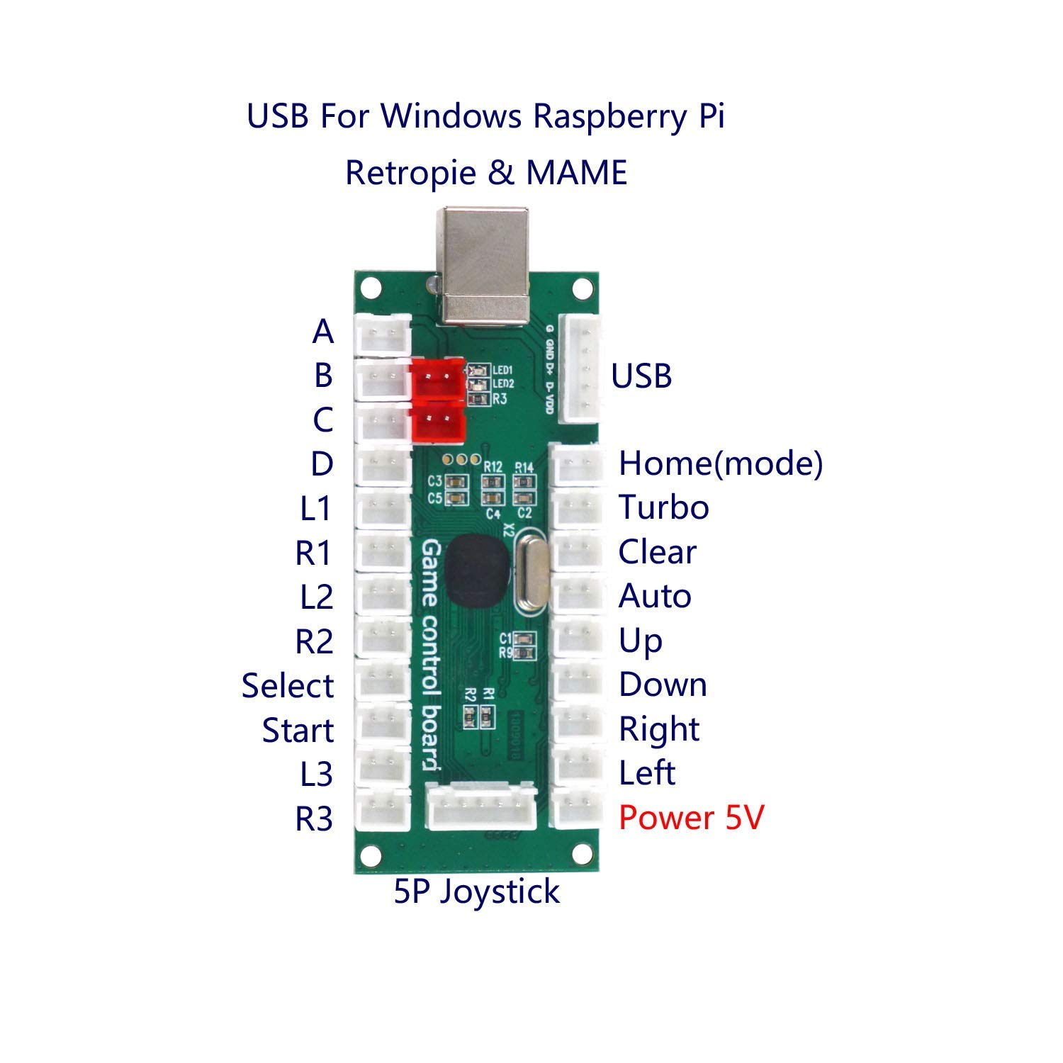 2 Player Arcade DIY Kit with Microswitch Buttons, 4/8-Way Joystick & Zero Delay USB Encoder - Fighting Stick Controller for PC, MAME, Raspberry Pi, Retropie - Perfect for Home Arcade, Gaming Bars & Retro Game Enthusiasts