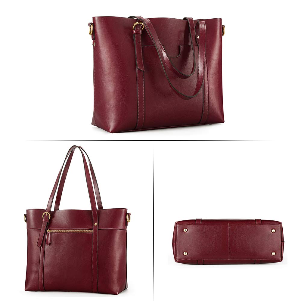 Genuine Leather Women's Tote Bag - Vintage Soft Shoulder Purse with Top Handle, Large Capacity Fashion Handbag for Work, Travel & Daily Use