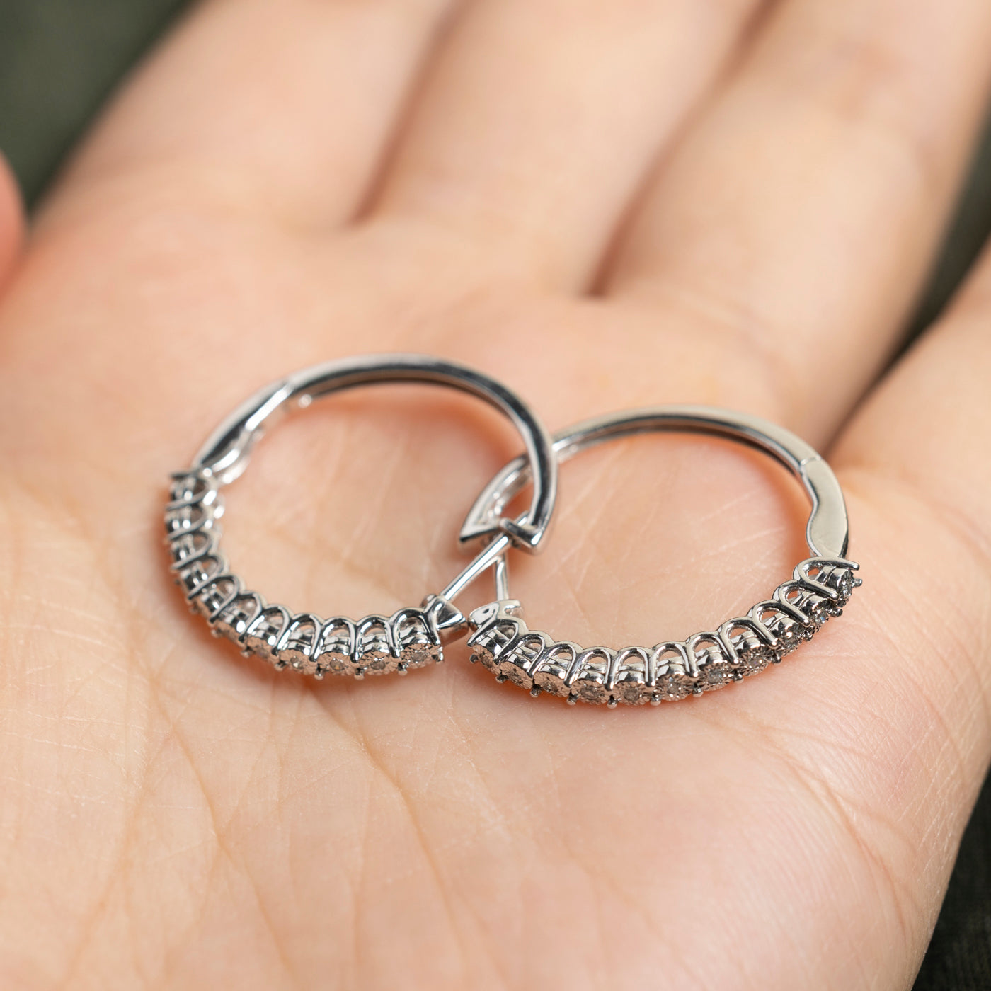 10K Gold Illusion Set Diamond Hoop Earrings | 0.04ctw Sparkling Studs | Perfect for Weddings, Parties & Everyday Elegance