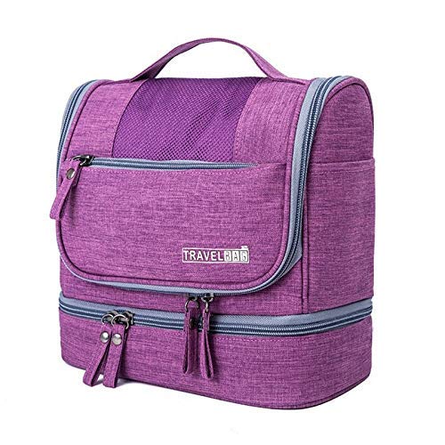 Premium Makeup Brush Set & Hanging Cosmetic Bag - Travel Toiletry Organizer for Women & Men | Waterproof Vanity Case with Beauty Hook | Perfect for Travel, Gym & Daily Storage (Multiple Colors)